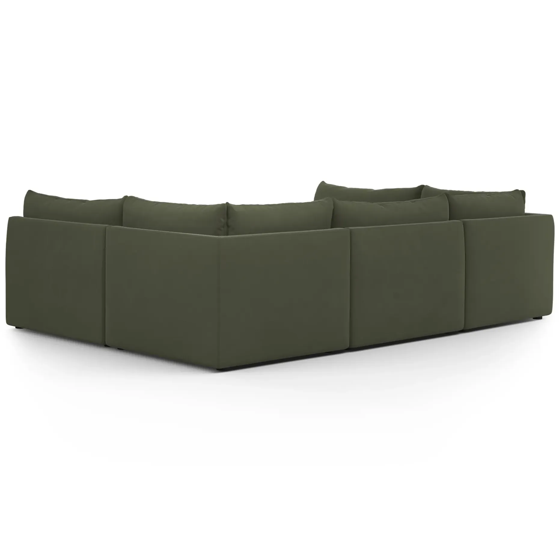 Leigh 121.5" Velvet Modular 5-Seater U-Shaped Sectional - Hale Fir Green