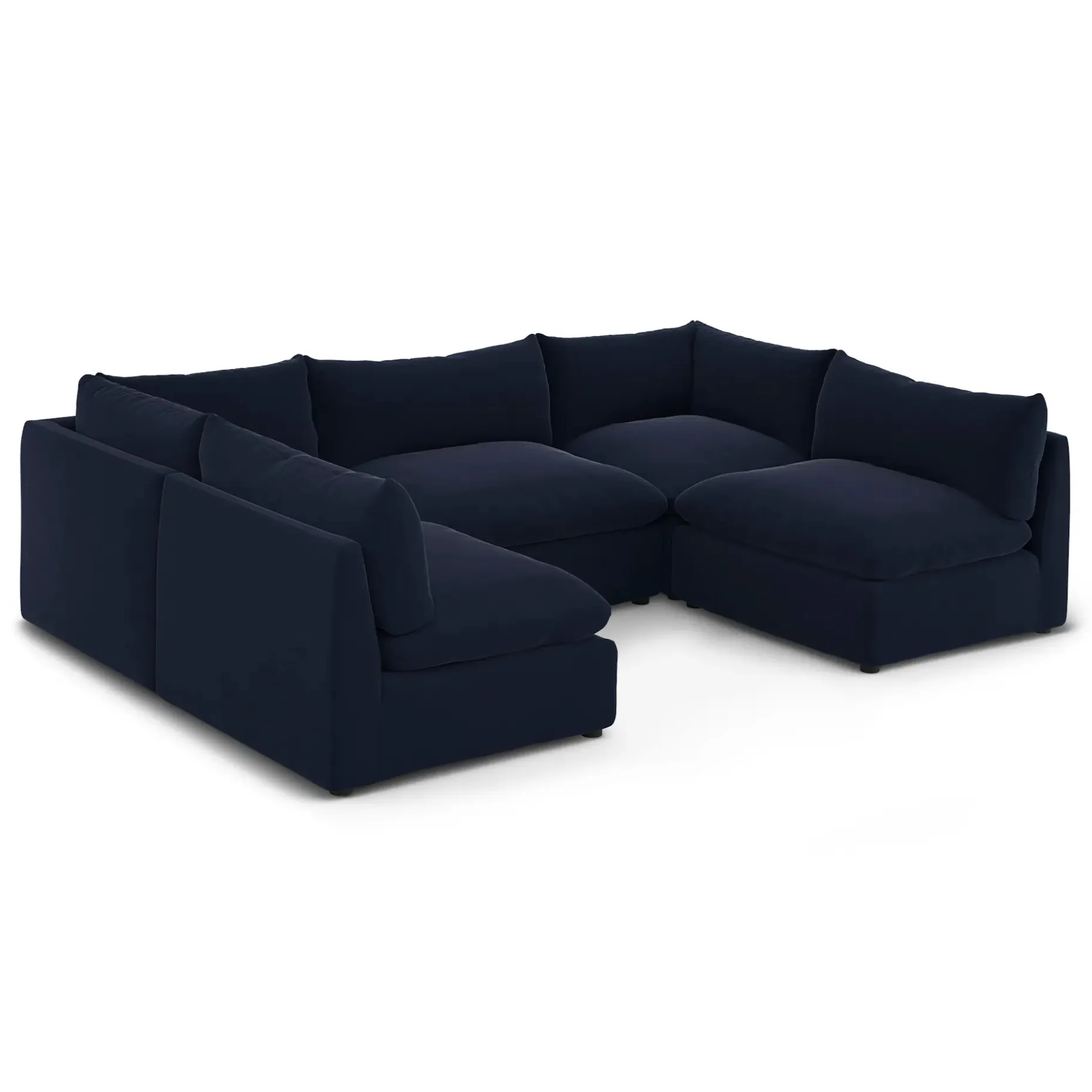 Leigh 121.5" Velvet Modular 5-Seater U-Shaped Sectional - Hale Ink