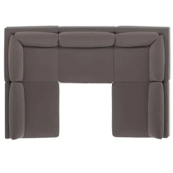 Leigh 121.5" Velvet Modular 5-Seater U-Shaped Sectional - Hale Warm Gray