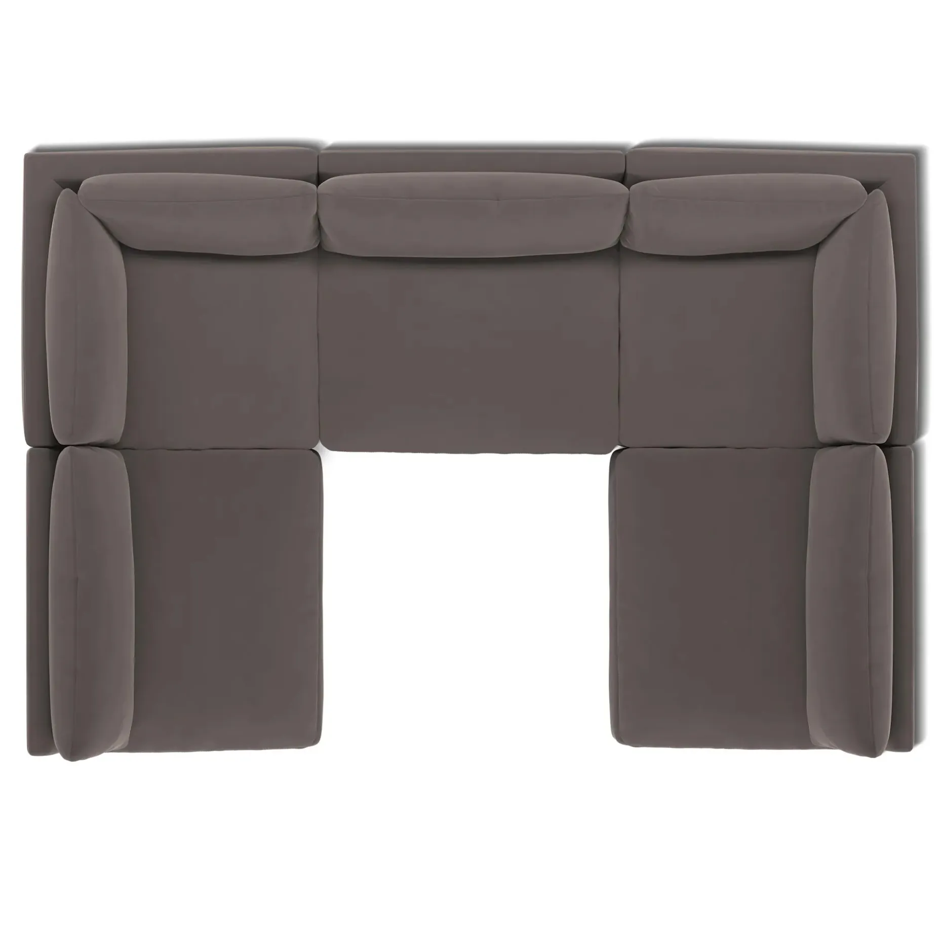 Leigh 121.5" Velvet Modular 5-Seater U-Shaped Sectional - Hale Warm Gray