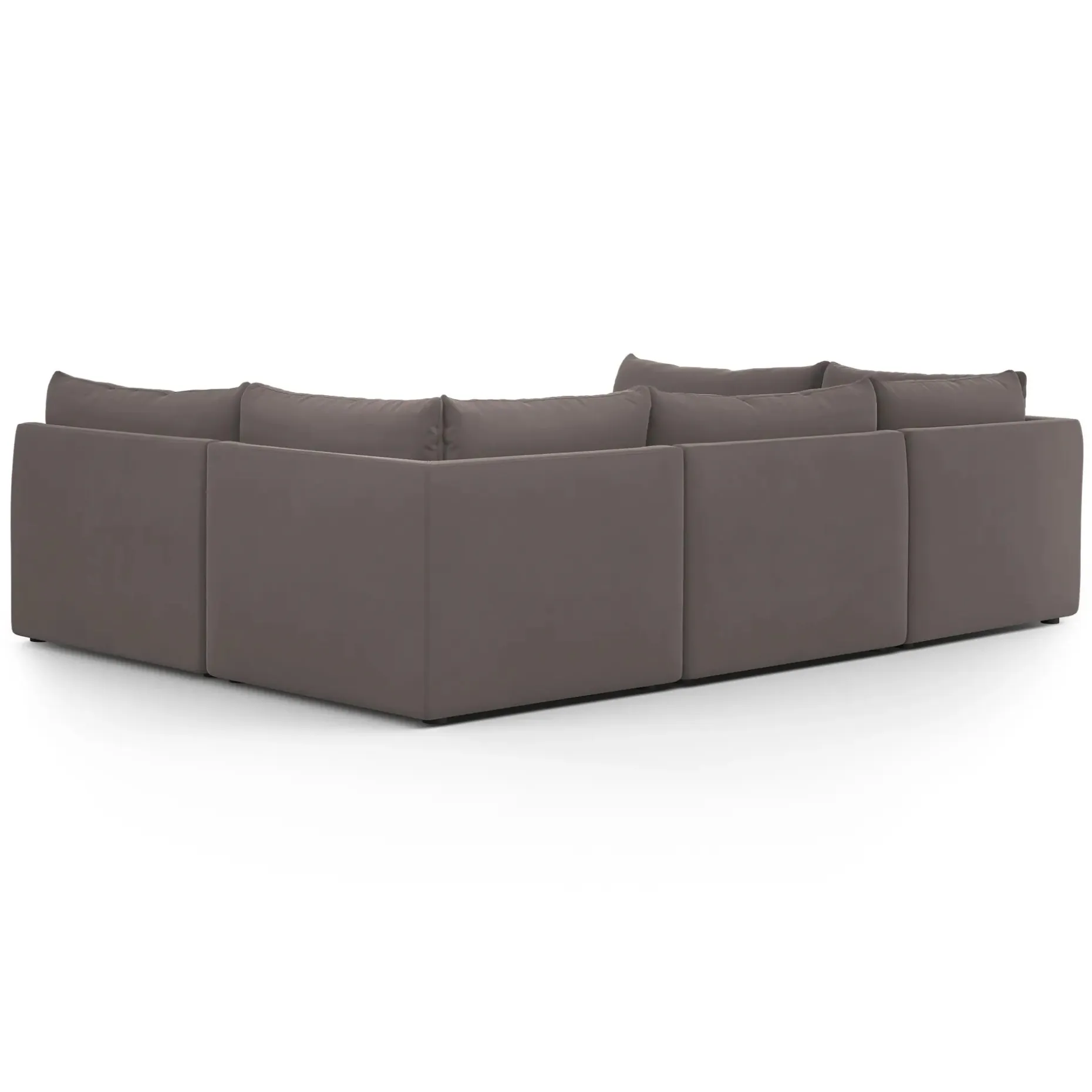 Leigh 121.5" Velvet Modular 5-Seater U-Shaped Sectional - Hale Warm Gray