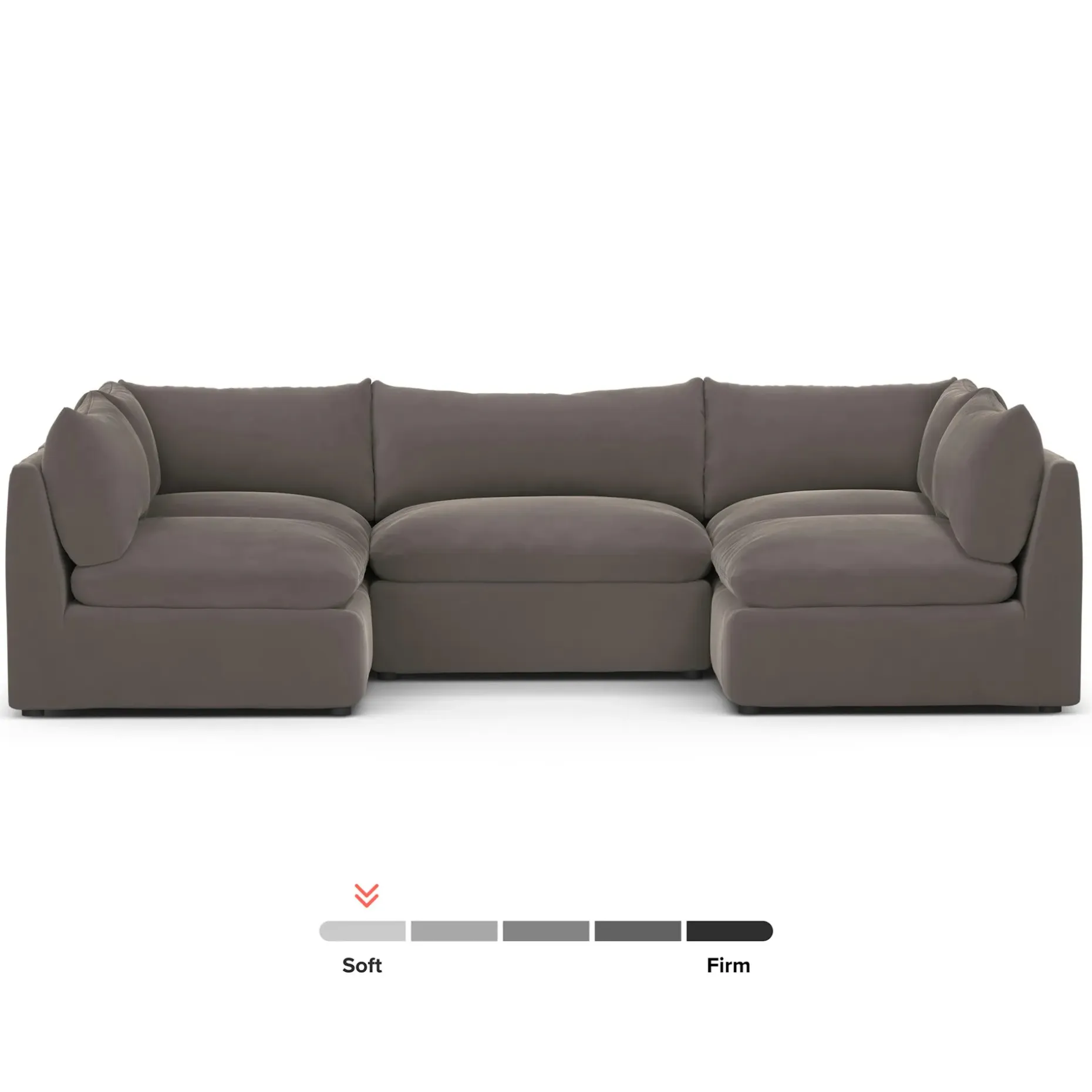 Leigh 121.5" Velvet Modular 5-Seater U-Shaped Sectional - Hale Warm Gray