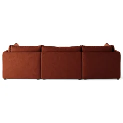 Leigh 121.5" Velvet Modular 3-Seater U-Shaped Sectional - Hale Rust