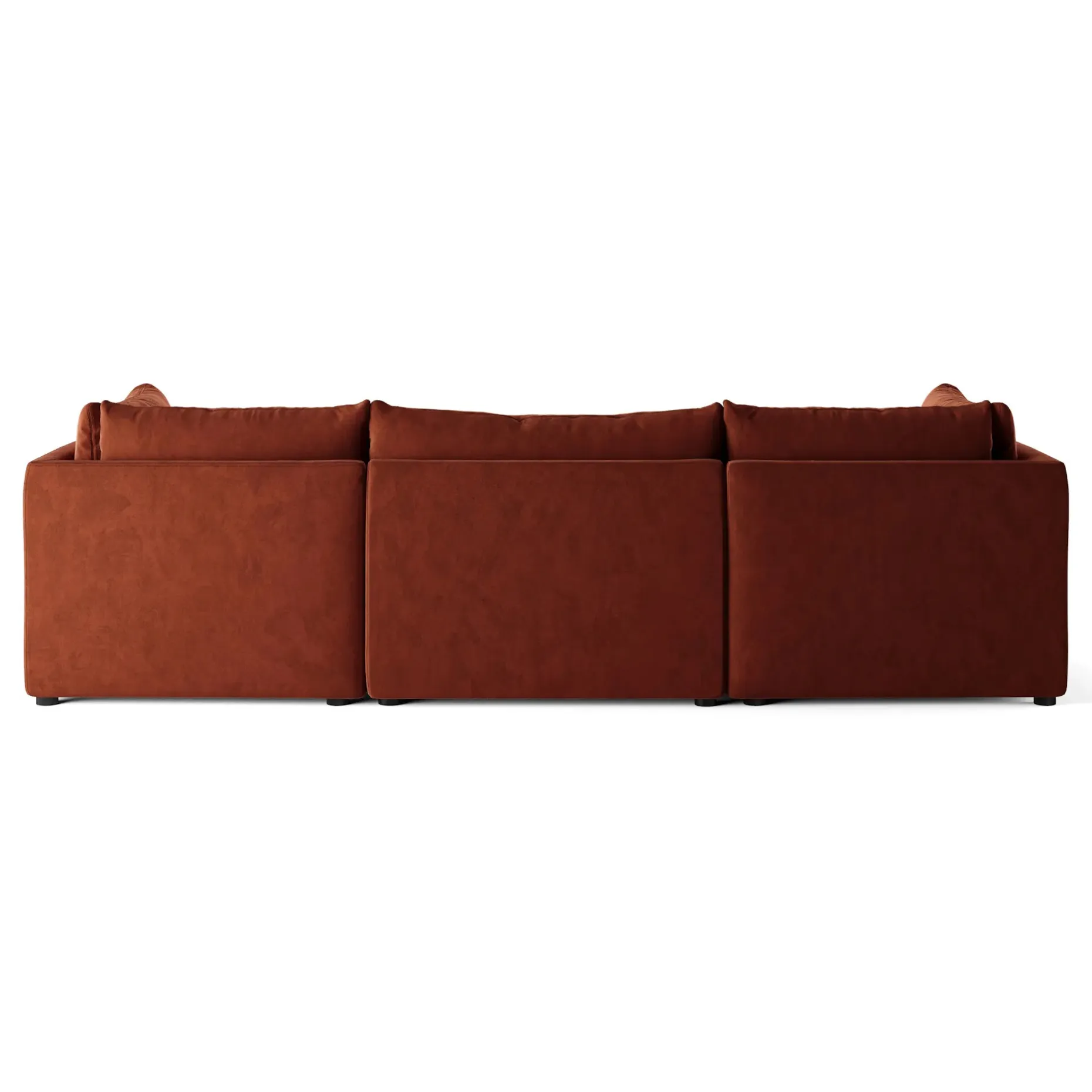 Leigh 121.5" Velvet Modular 3-Seater U-Shaped Sectional - Hale Rust