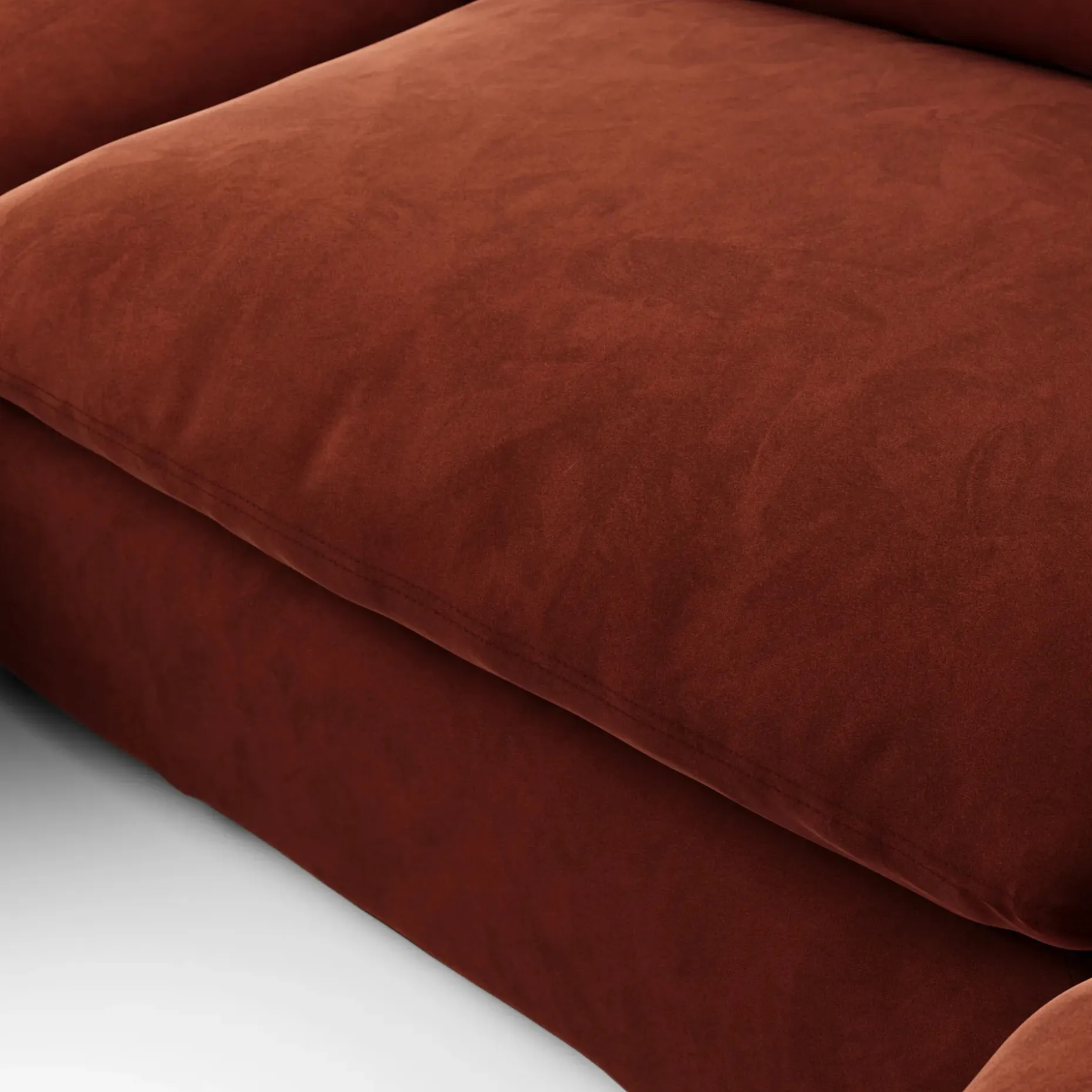 Leigh 121.5" Velvet Modular 3-Seater U-Shaped Sectional - Hale Rust