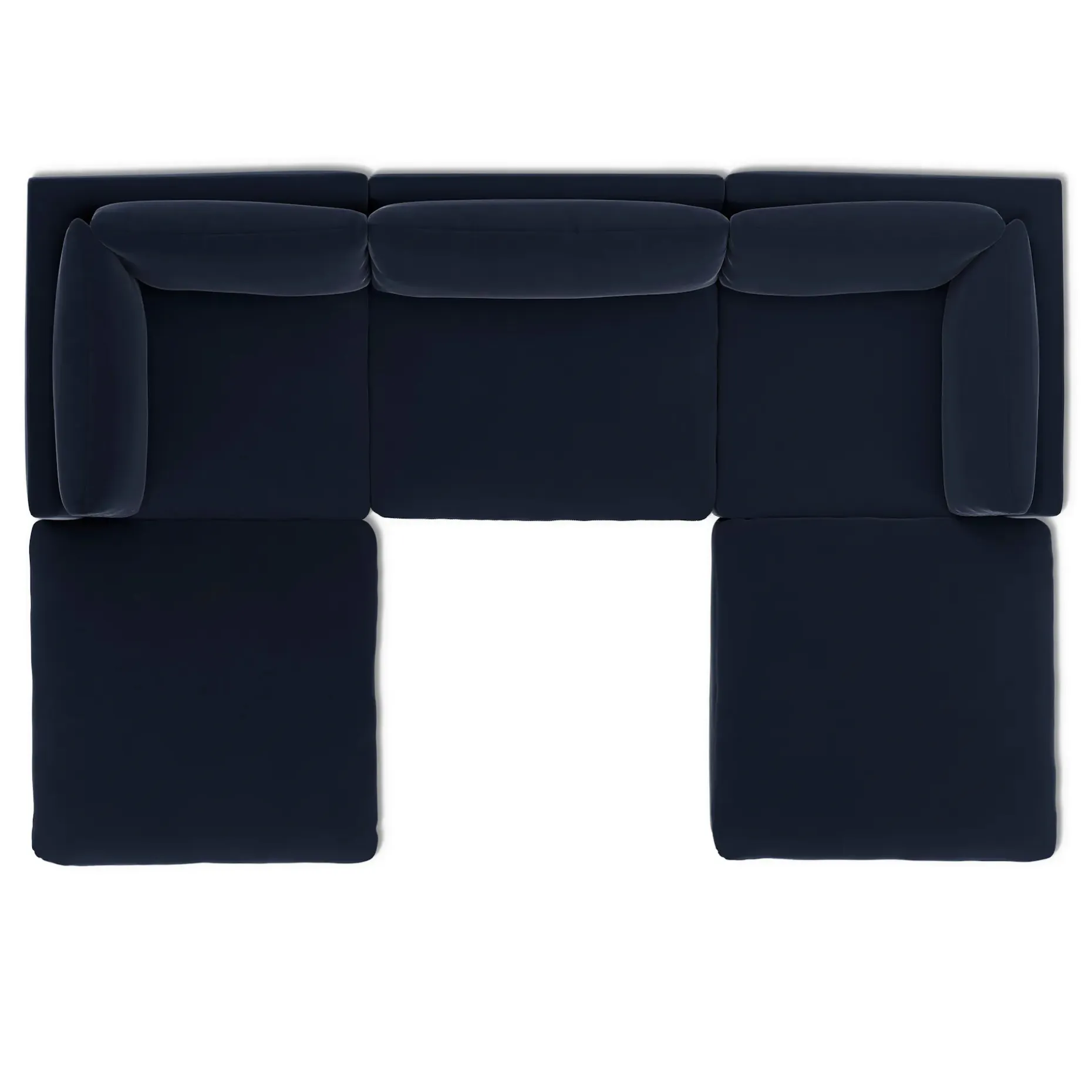 Leigh 121.5" Velvet Modular 3-Seater U-Shaped Sectional - Hale Ink