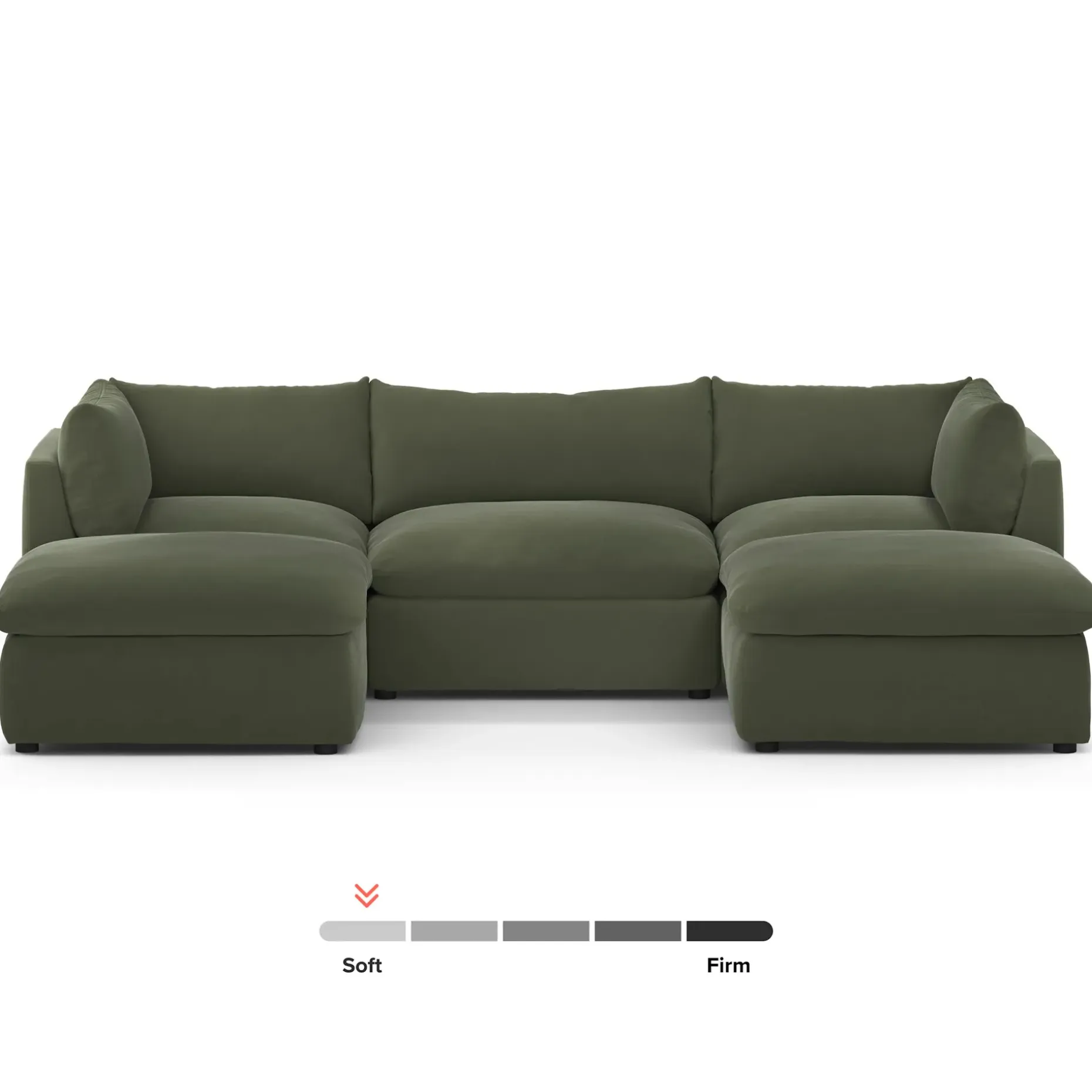 Leigh 121.5" Velvet Modular 3-Seater U-Shaped Sectional - Hale Fir Green