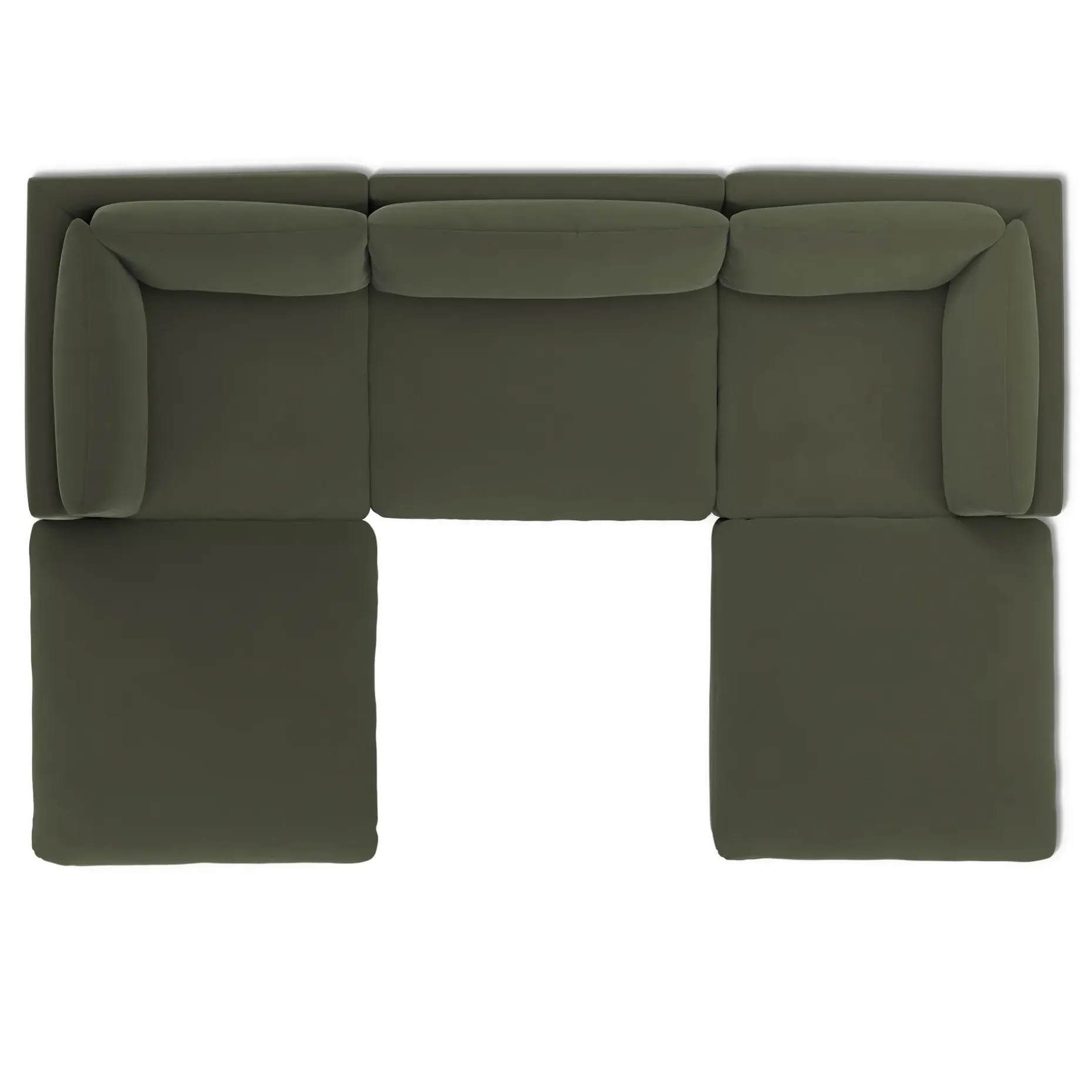 Leigh 121.5" Velvet Modular 3-Seater U-Shaped Sectional - Hale Fir Green