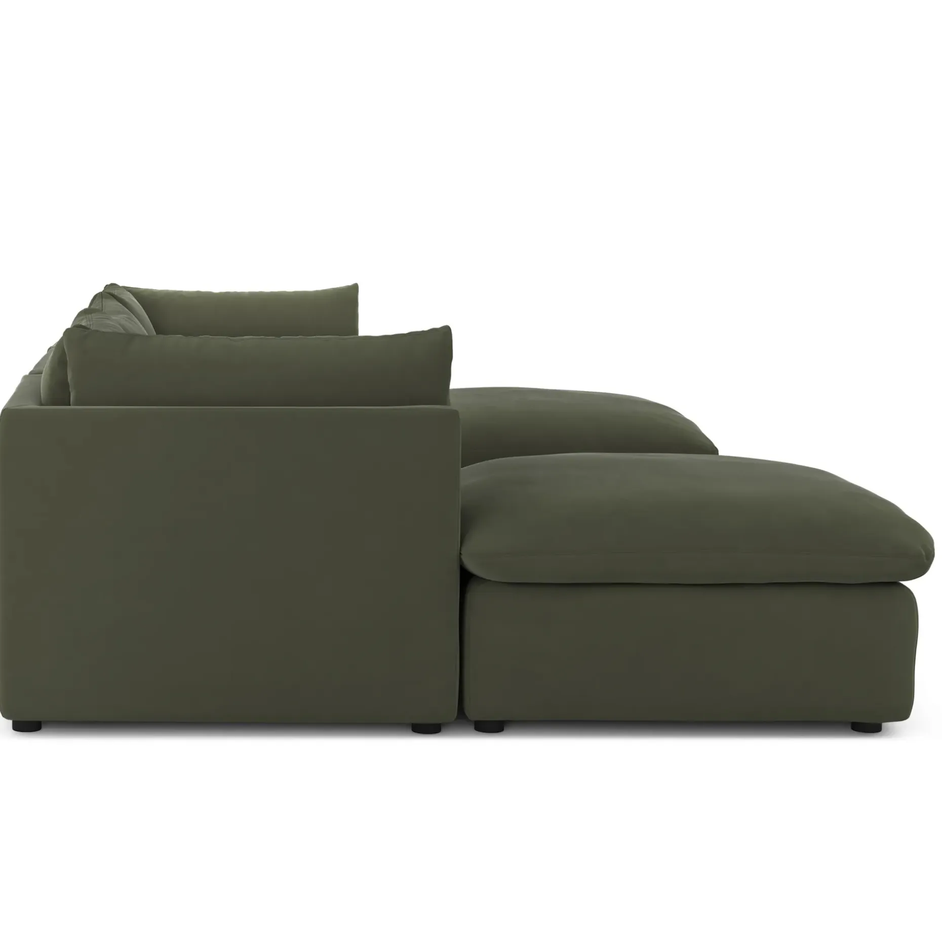 Leigh 121.5" Velvet Modular 3-Seater U-Shaped Sectional - Hale Fir Green