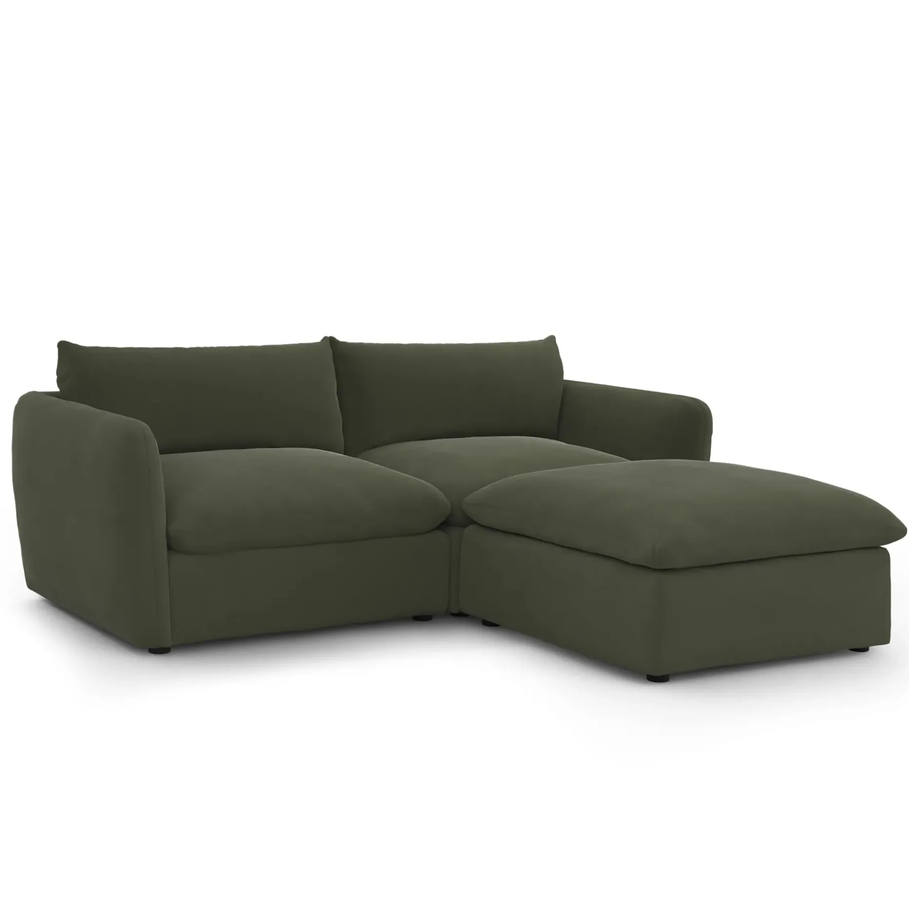 Leigh 92" Velvet Modular Sectional - Hale Fir Green