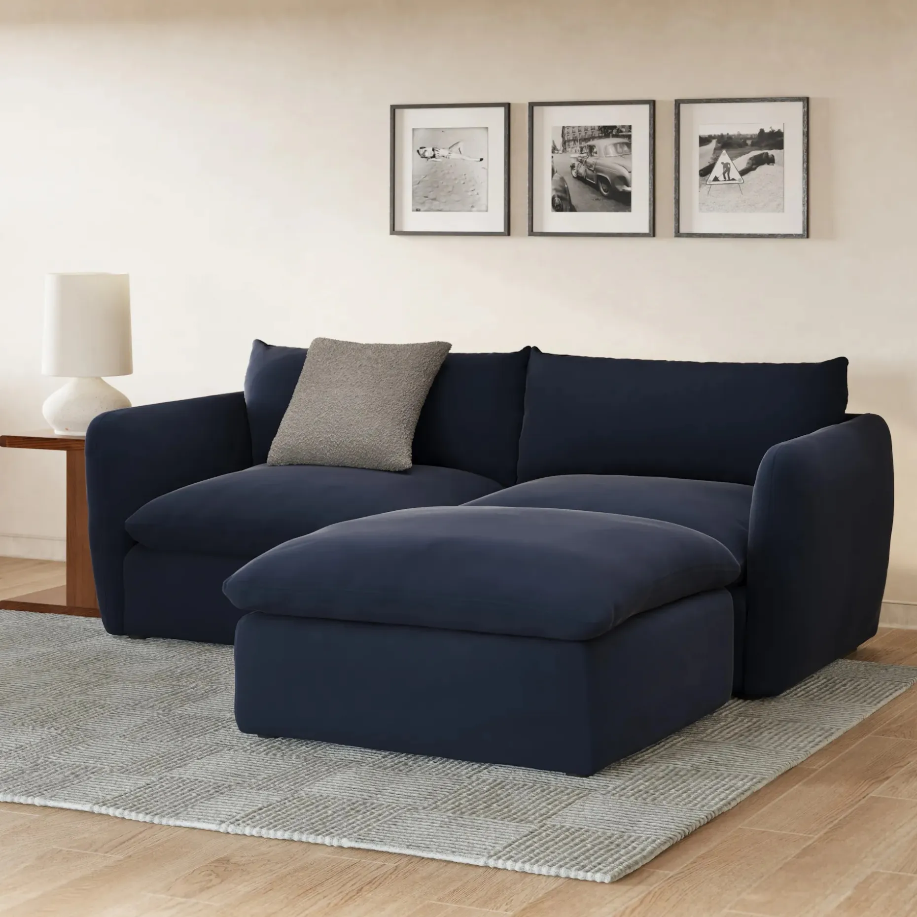 Leigh 92" Velvet Modular Sectional - Hale Ink