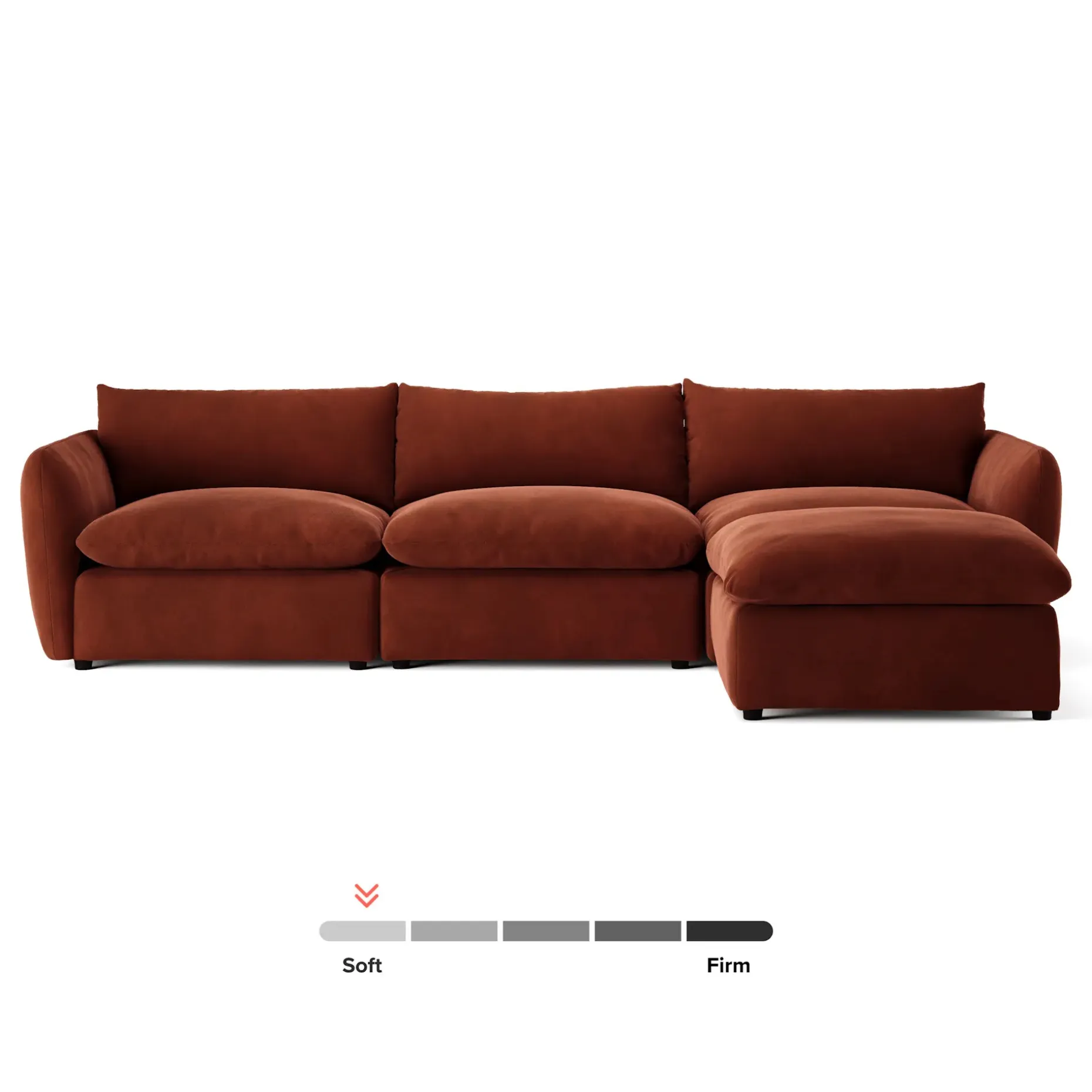 Leigh 131.5" Velvet Modular Sectional - Hale Rust