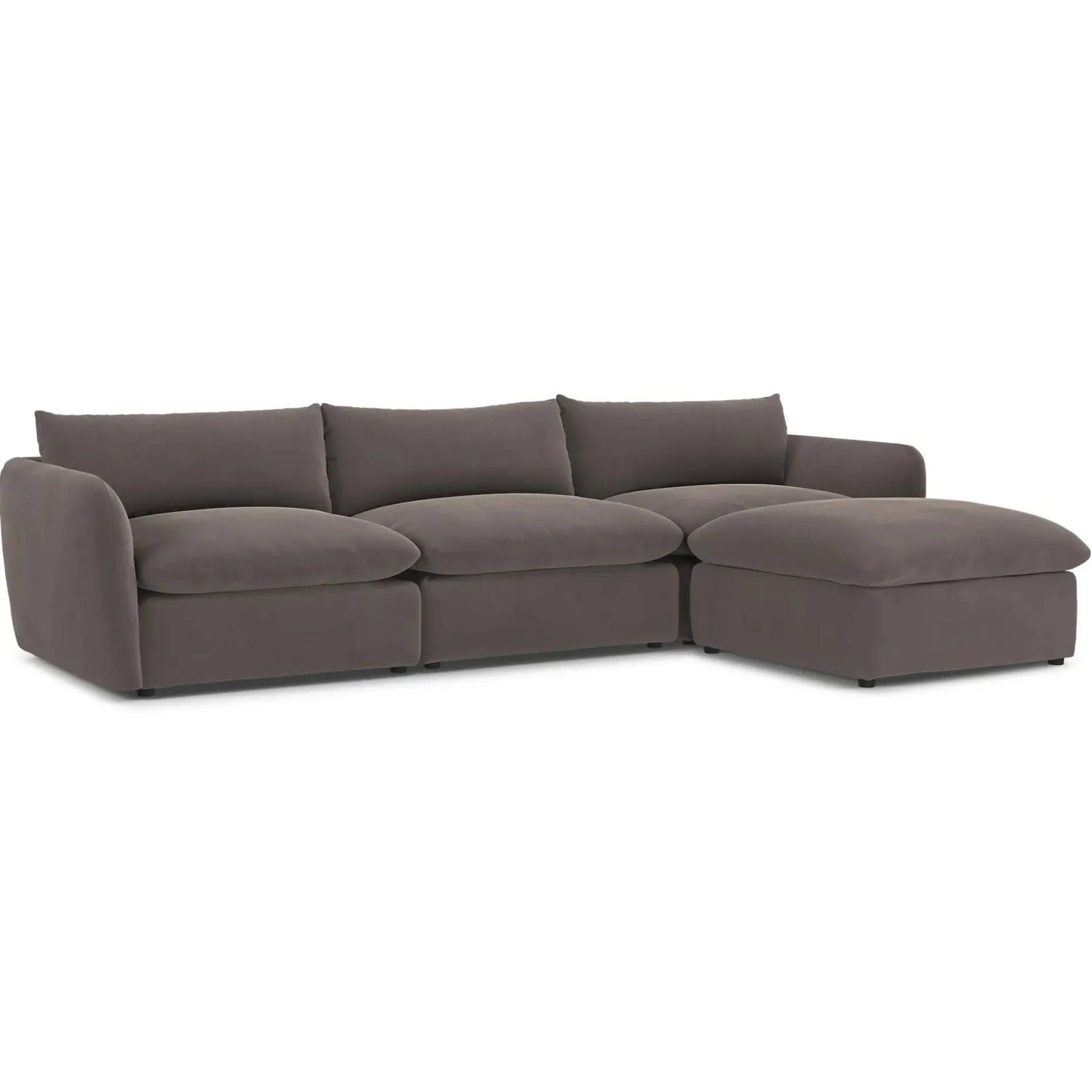 Leigh 131.5" Velvet Modular Sectional - Hale Warm Gray