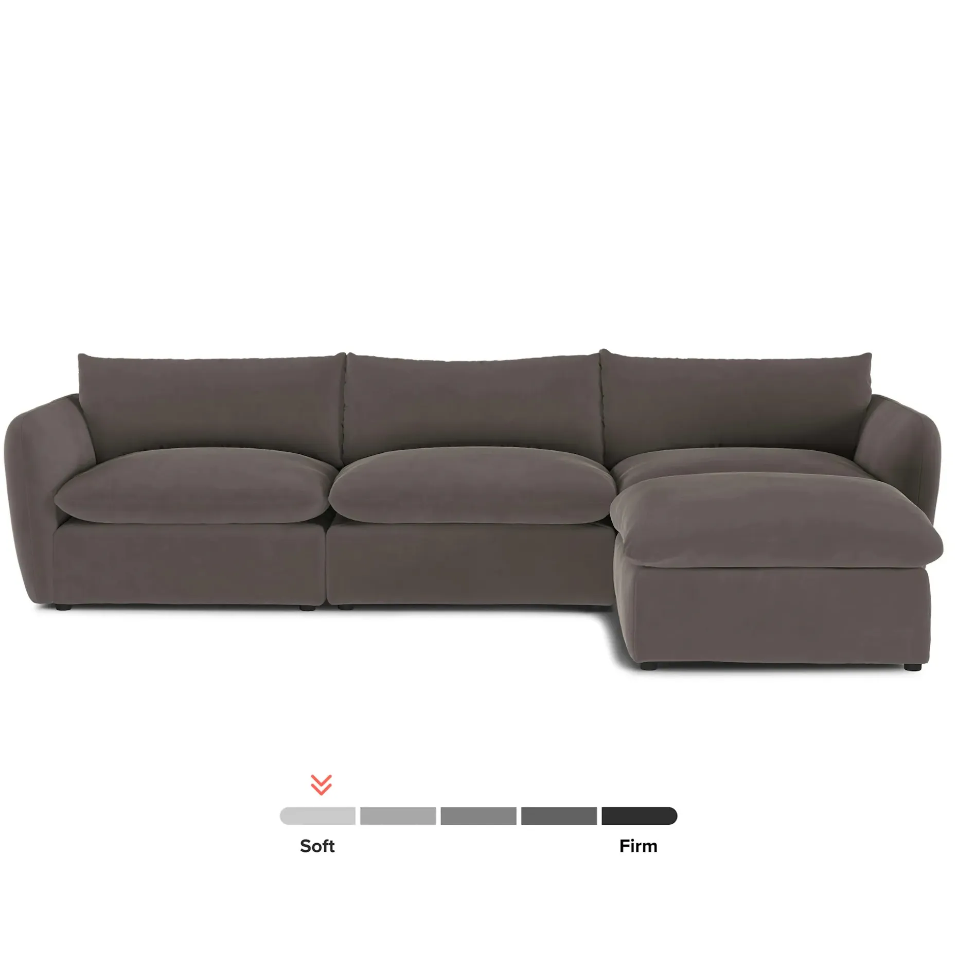 Leigh 131.5" Velvet Modular Sectional - Hale Warm Gray