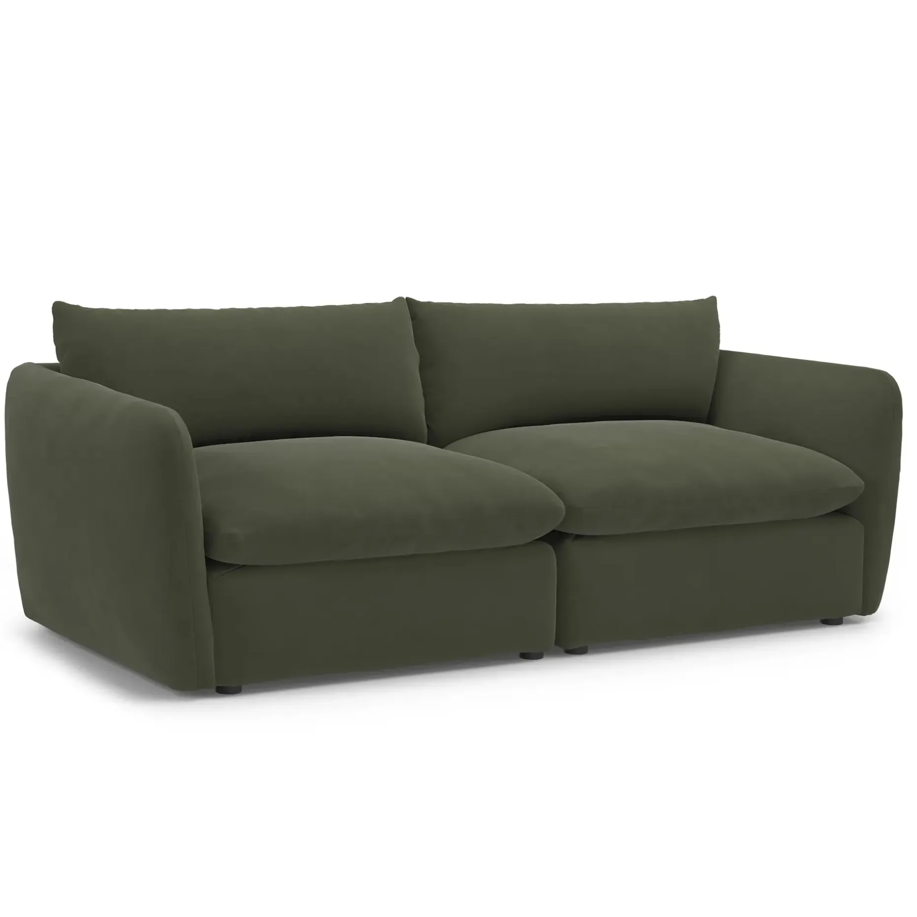 Leigh 92" Velvet Modular Sofa - Hale Fir Green