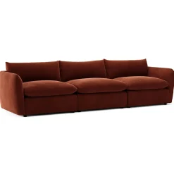 Leigh 131.5" Velvet Modular Sofa - Hale Rust