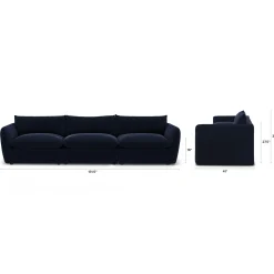 Leigh 131.5" Velvet Modular Sofa - Hale Ink