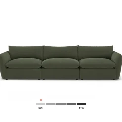 Leigh 131.5" Velvet Modular Sofa - Hale Fir Green