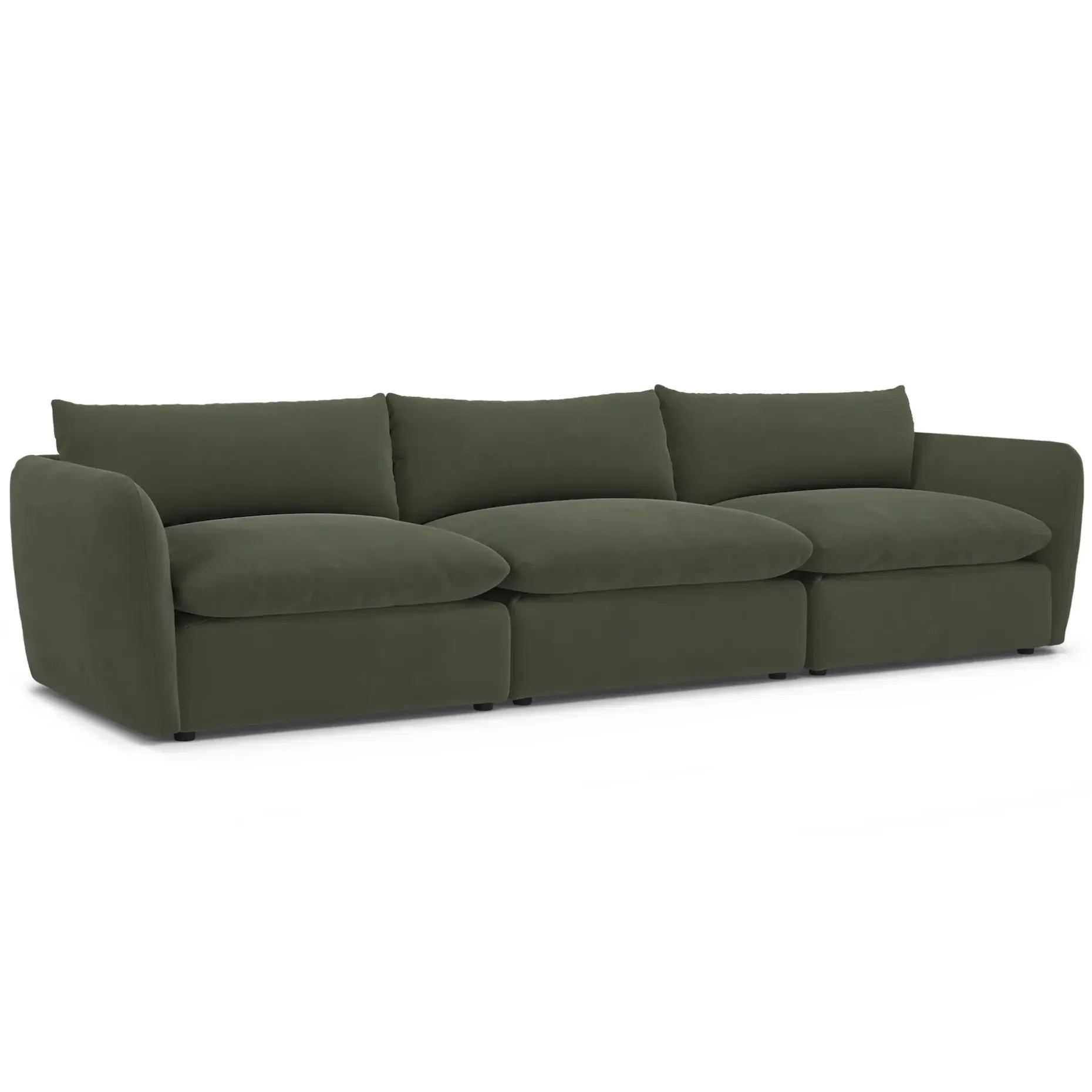 Leigh 131.5" Velvet Modular Sofa - Hale Fir Green