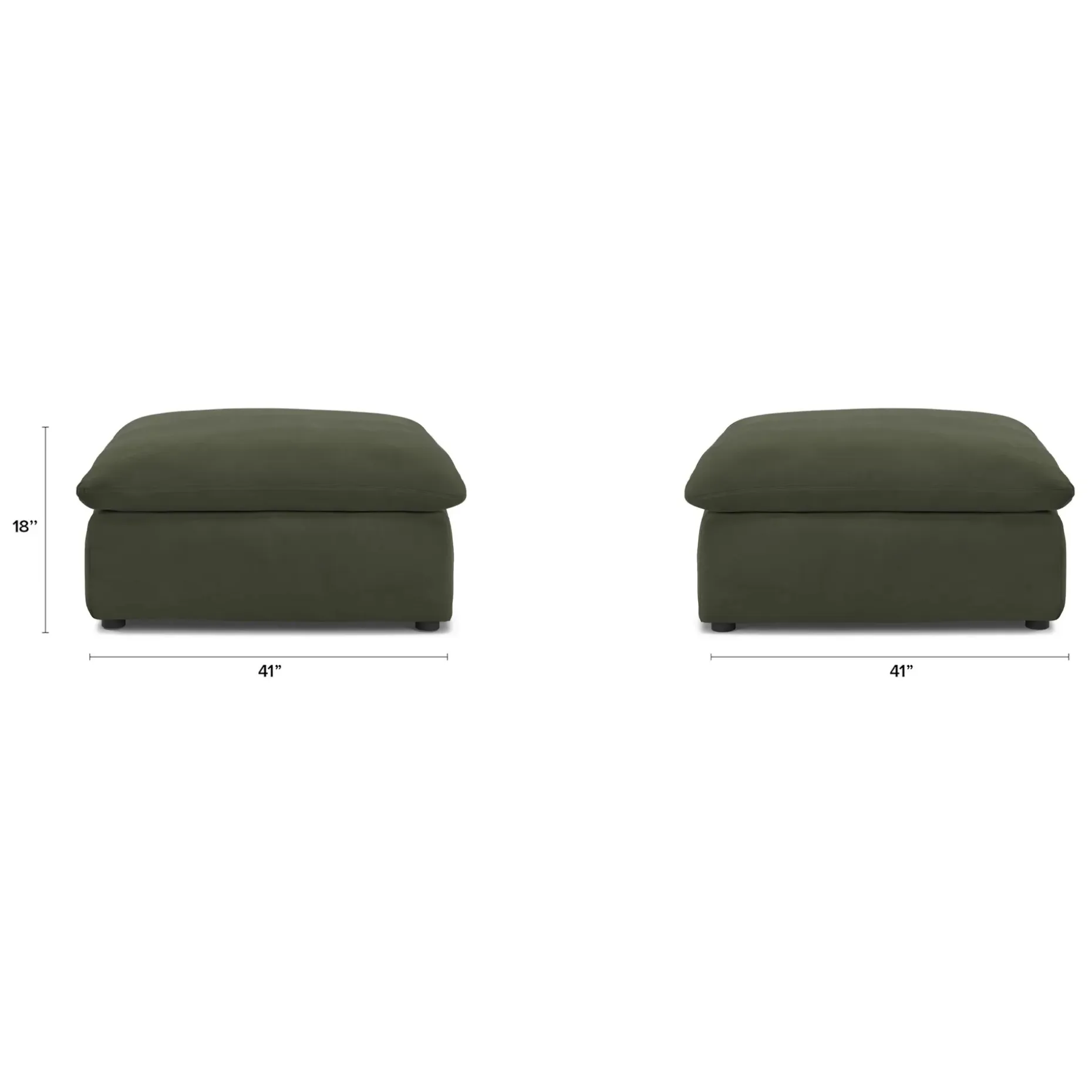 Leigh 41" Velvet Ottoman - Hale Fir Green