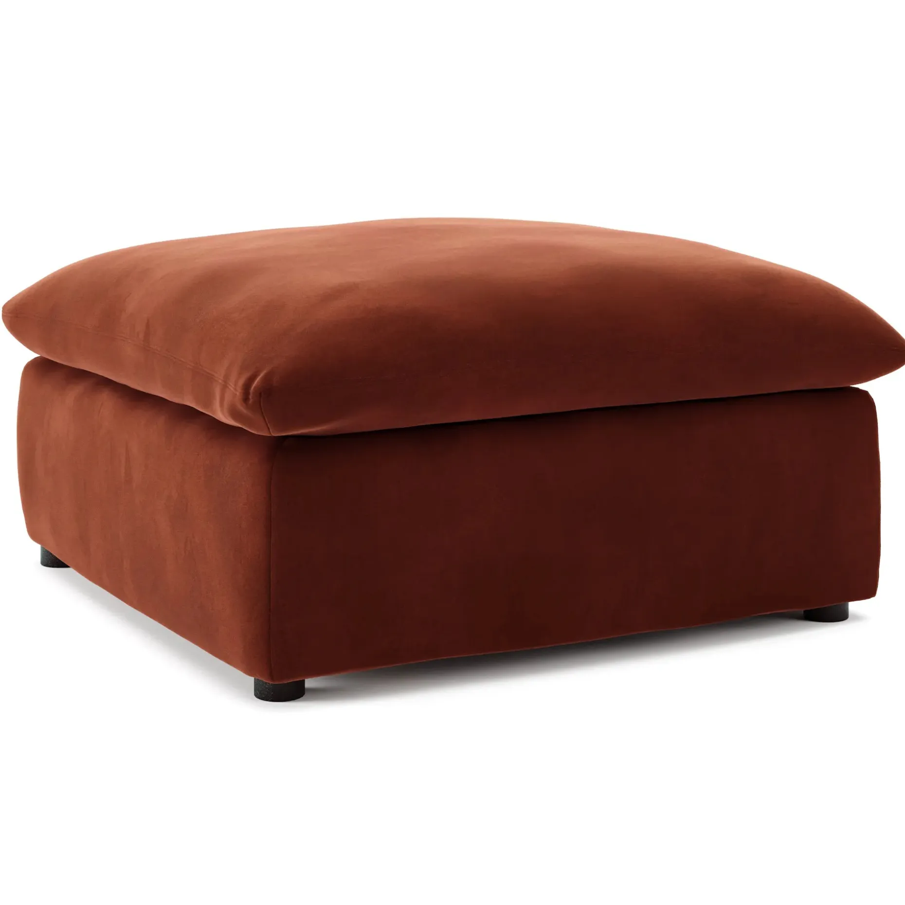 Leigh 41" Velvet Ottoman - Hale Rust