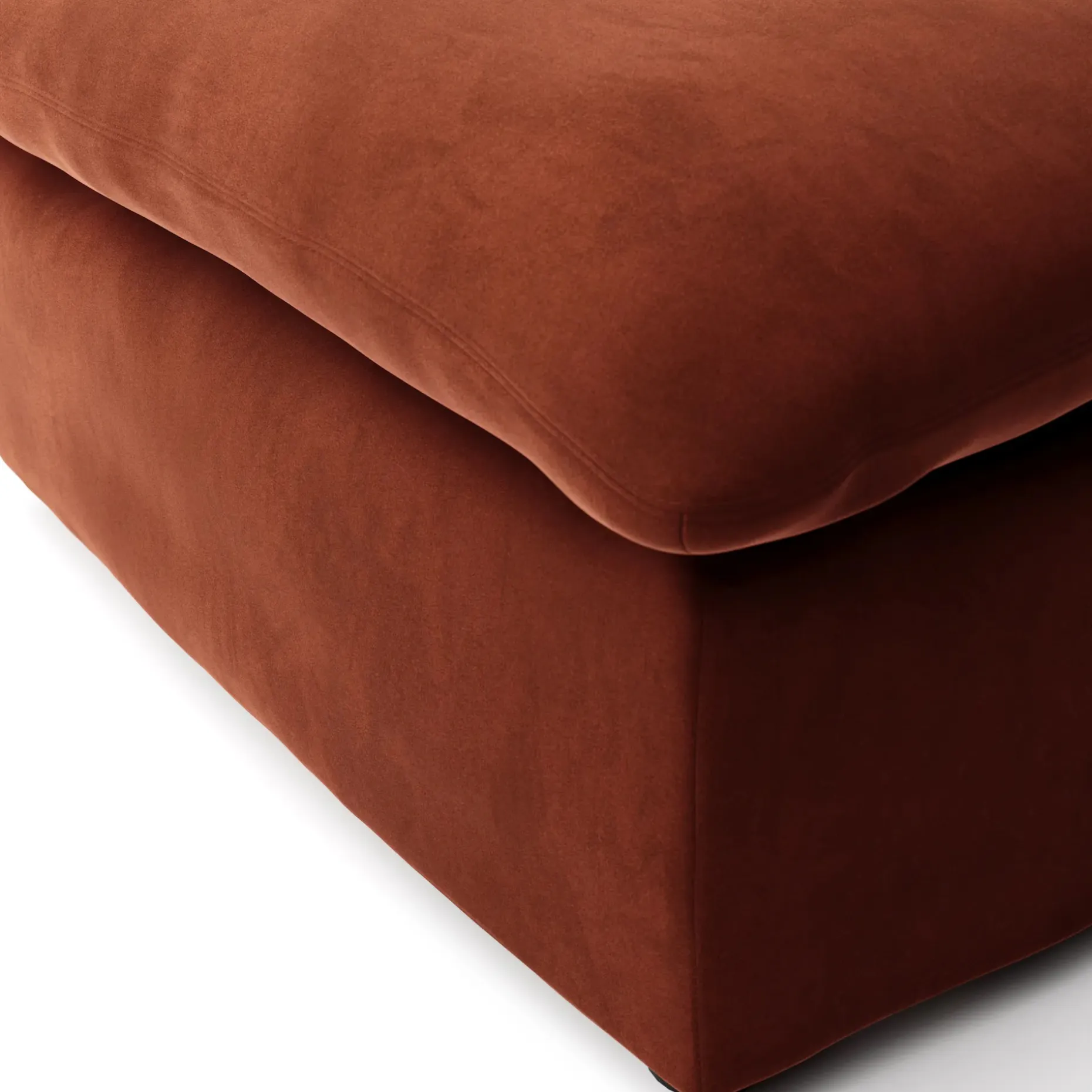 Leigh 41" Velvet Ottoman - Hale Rust
