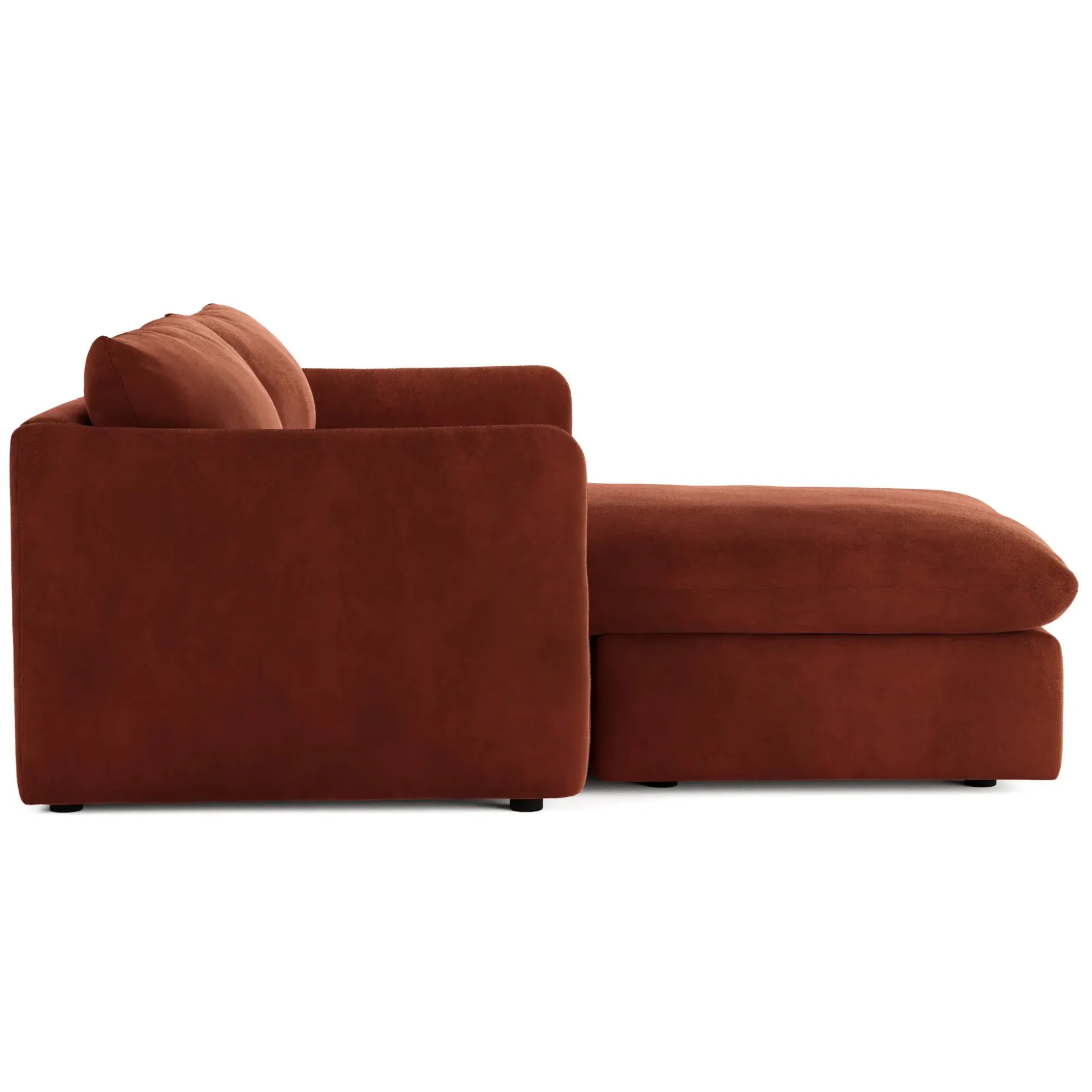 Leigh 86" Velvet Reversible Storage Sectional - Hale Rust