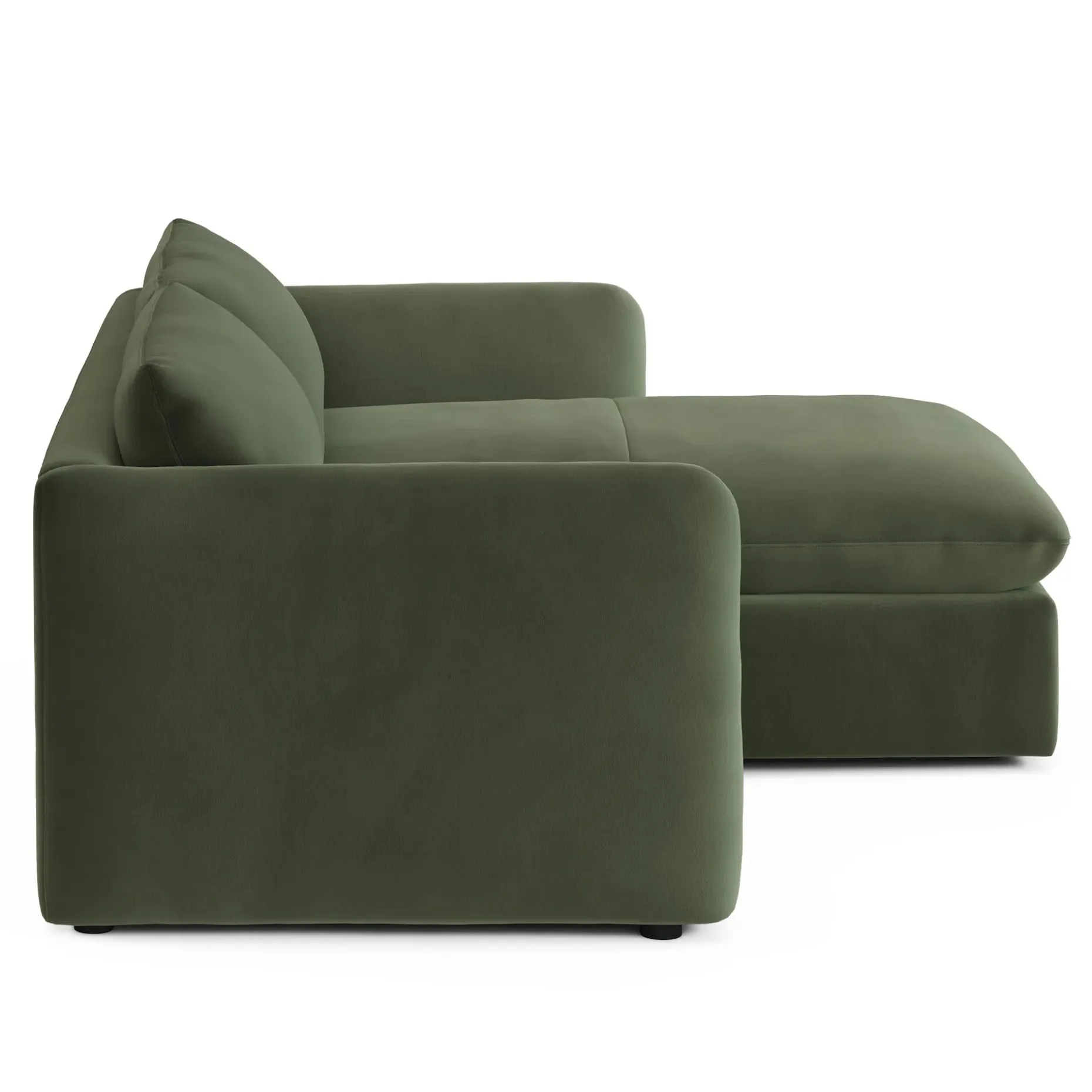 Leigh 86" Velvet Reversible Storage Sectional - Hale Fir Green