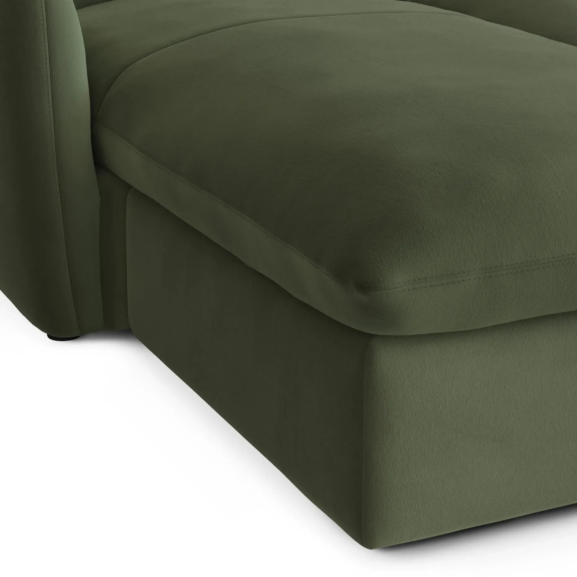 Leigh 86" Velvet Reversible Storage Sectional - Hale Fir Green