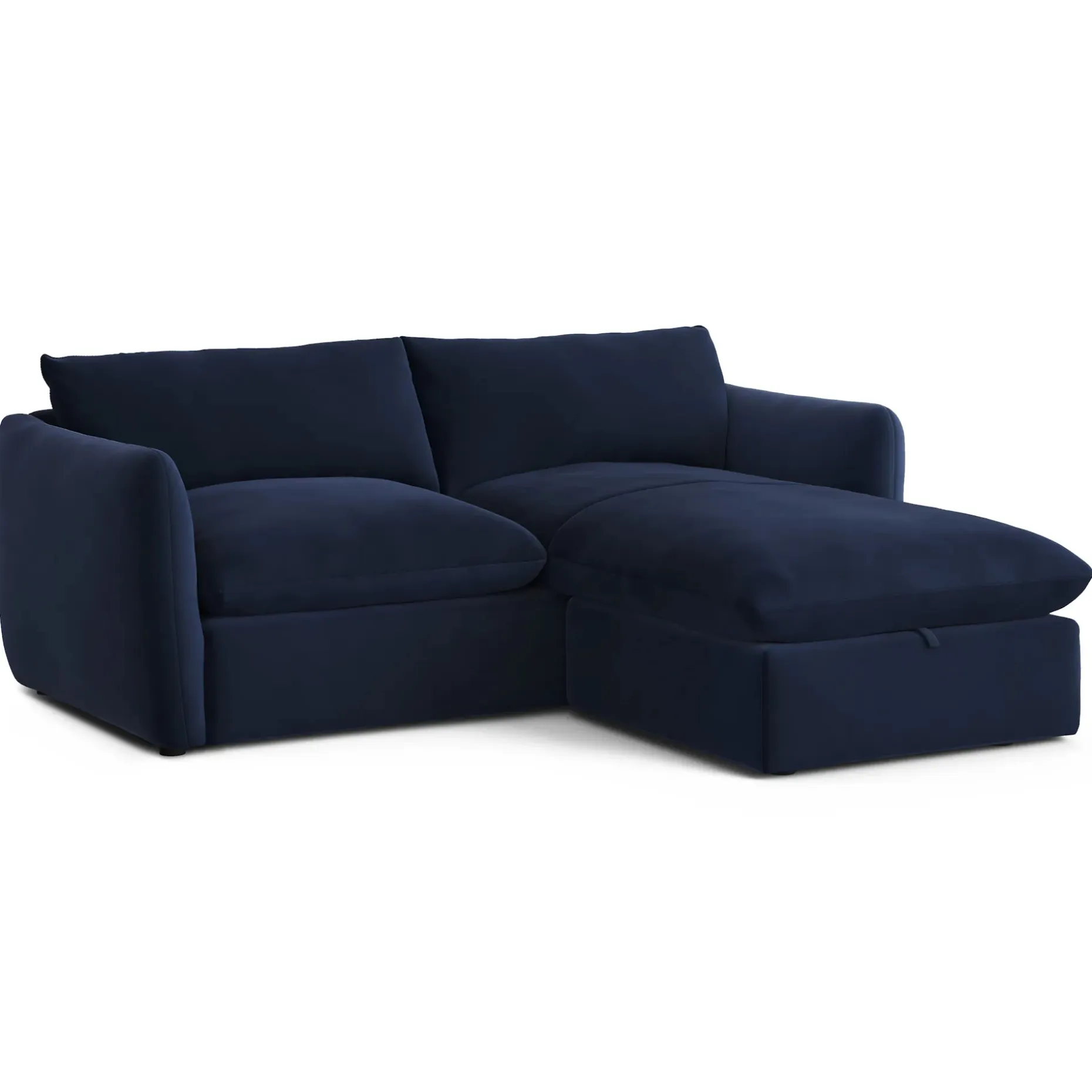 Leigh 86" Velvet Reversible Storage Sleeper Sectional - Hale Ink