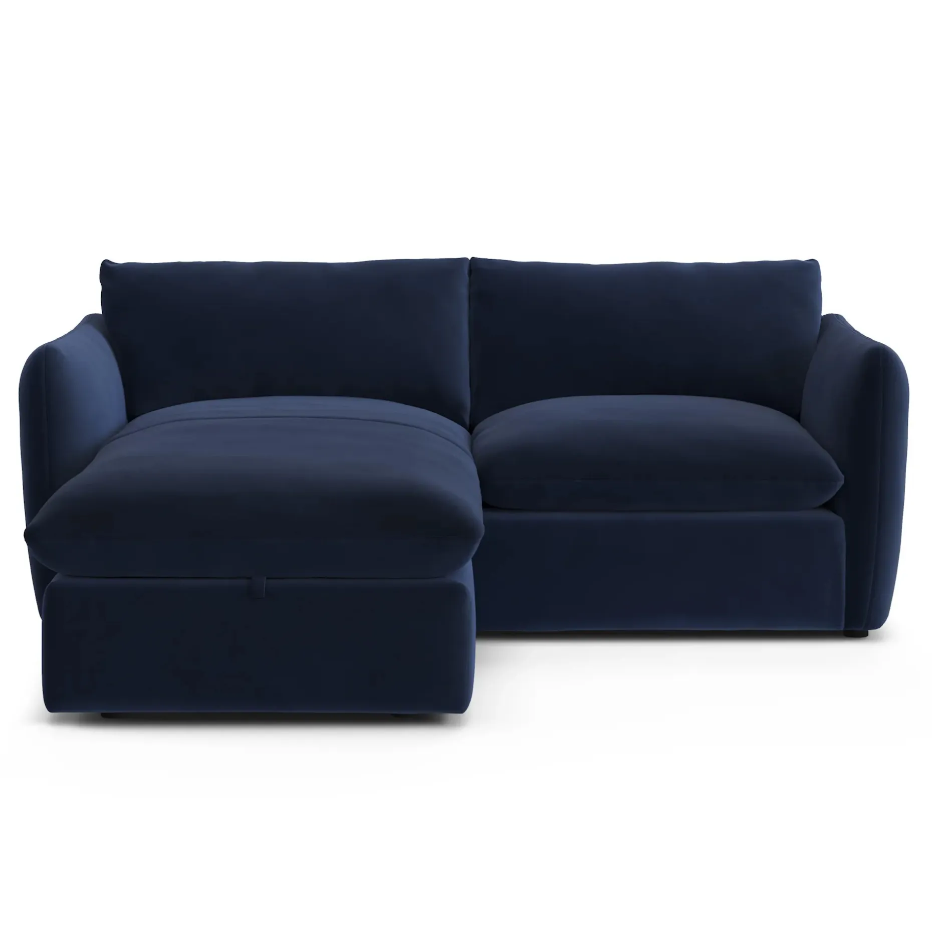 Leigh 86" Velvet Reversible Storage Sleeper Sectional - Hale Ink