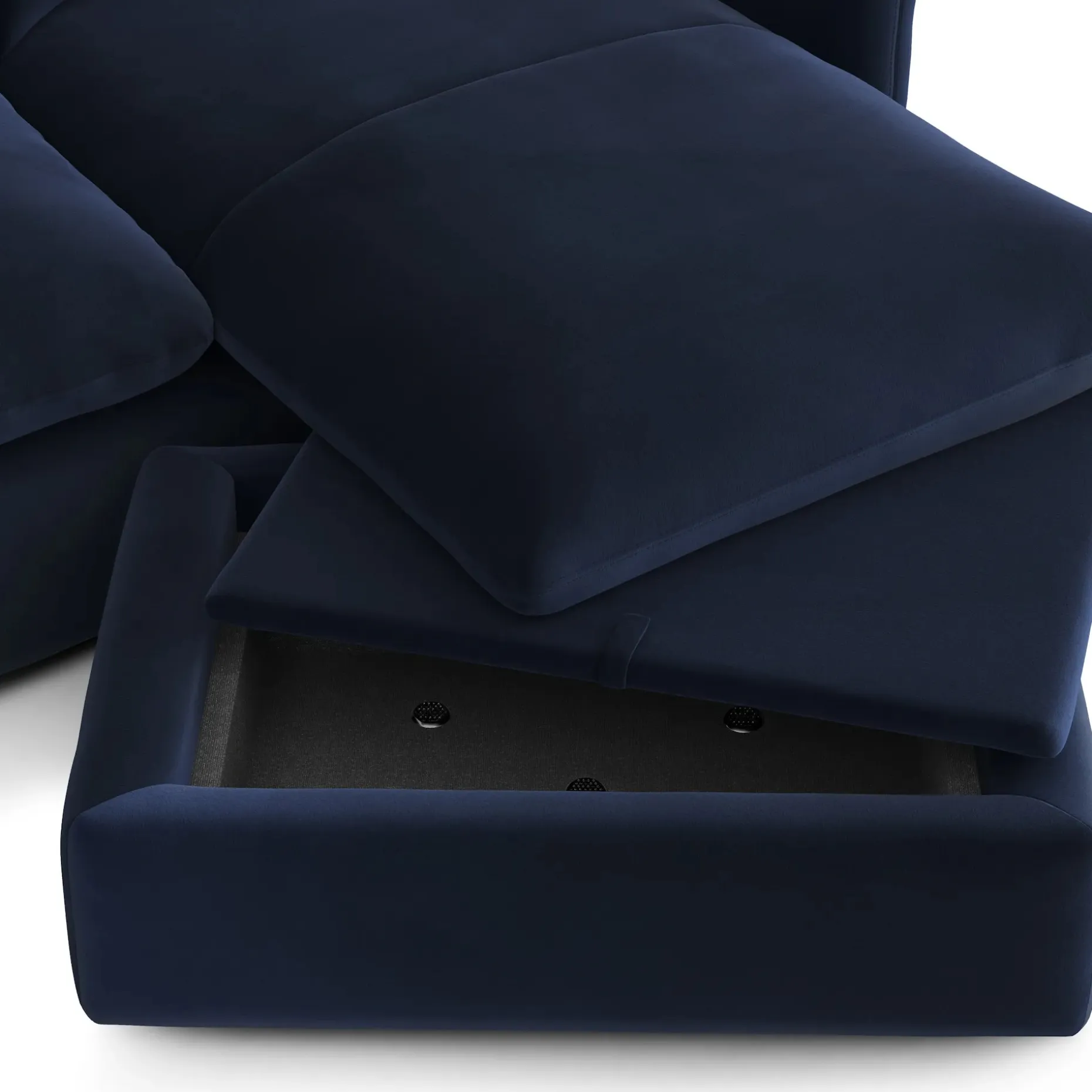 Leigh 86" Velvet Reversible Storage Sleeper Sectional - Hale Ink