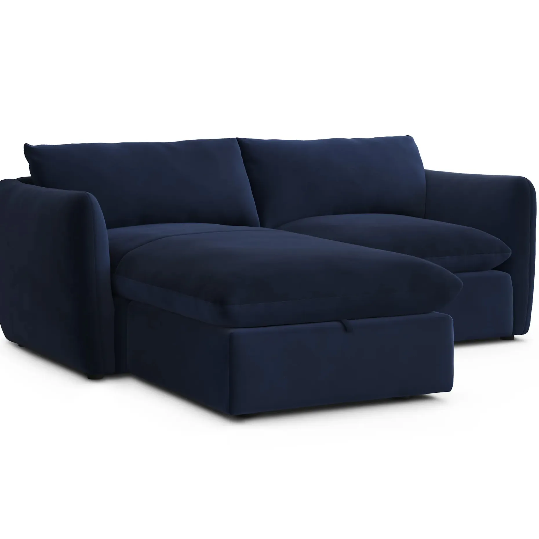 Leigh 86" Velvet Reversible Storage Sleeper Sectional - Hale Ink