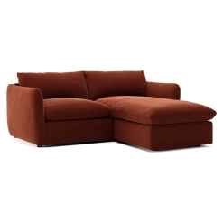 Leigh 86" Velvet Reversible Storage Sleeper Sectional - Hale Rust