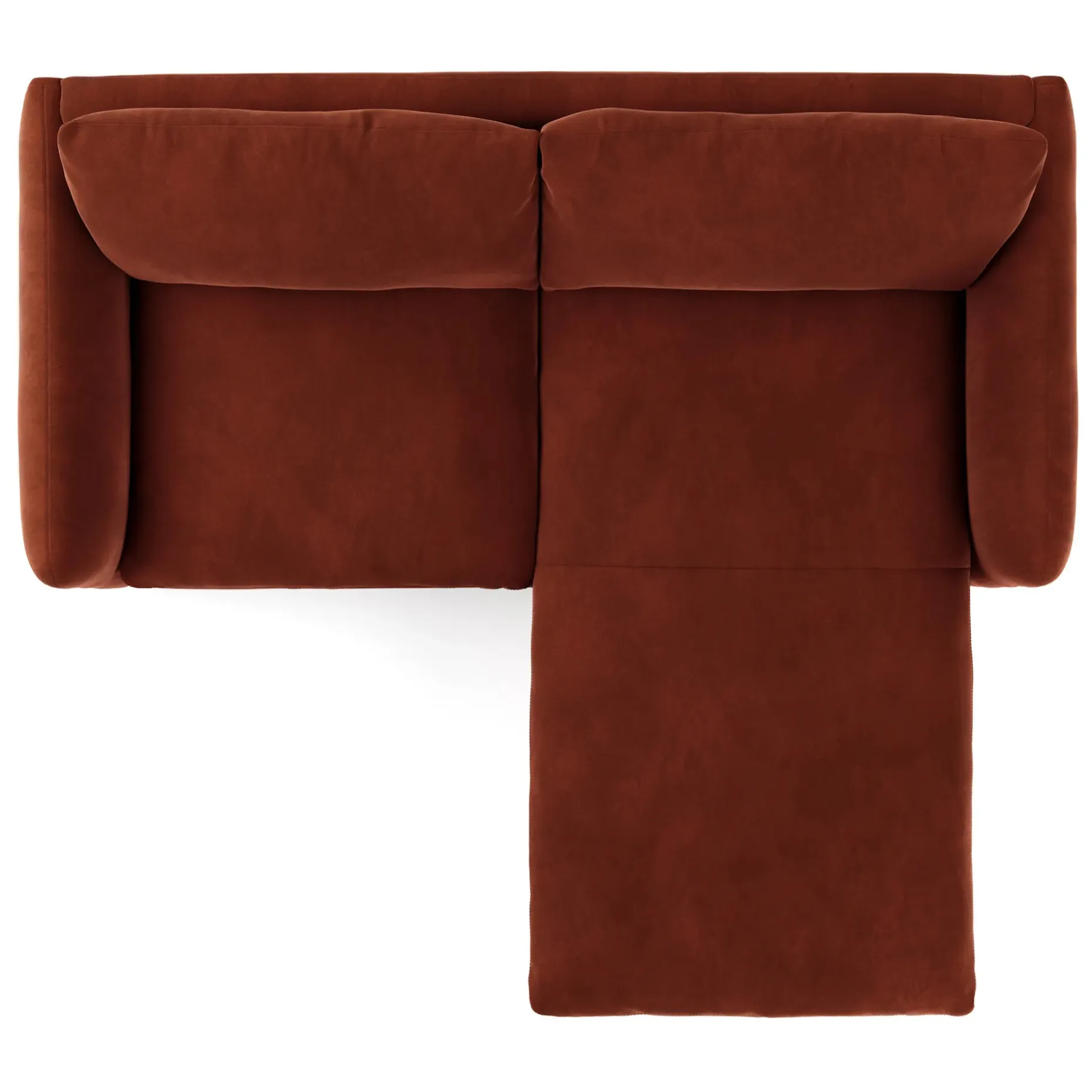 Leigh 86" Velvet Reversible Storage Sleeper Sectional - Hale Rust
