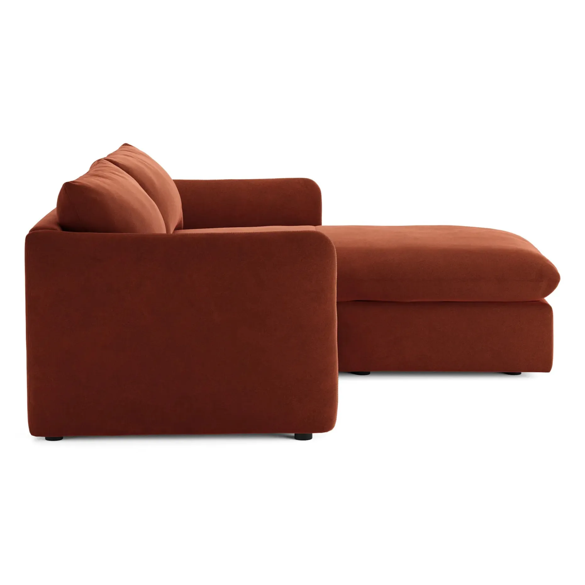 Leigh 86" Velvet Reversible Storage Sleeper Sectional - Hale Rust