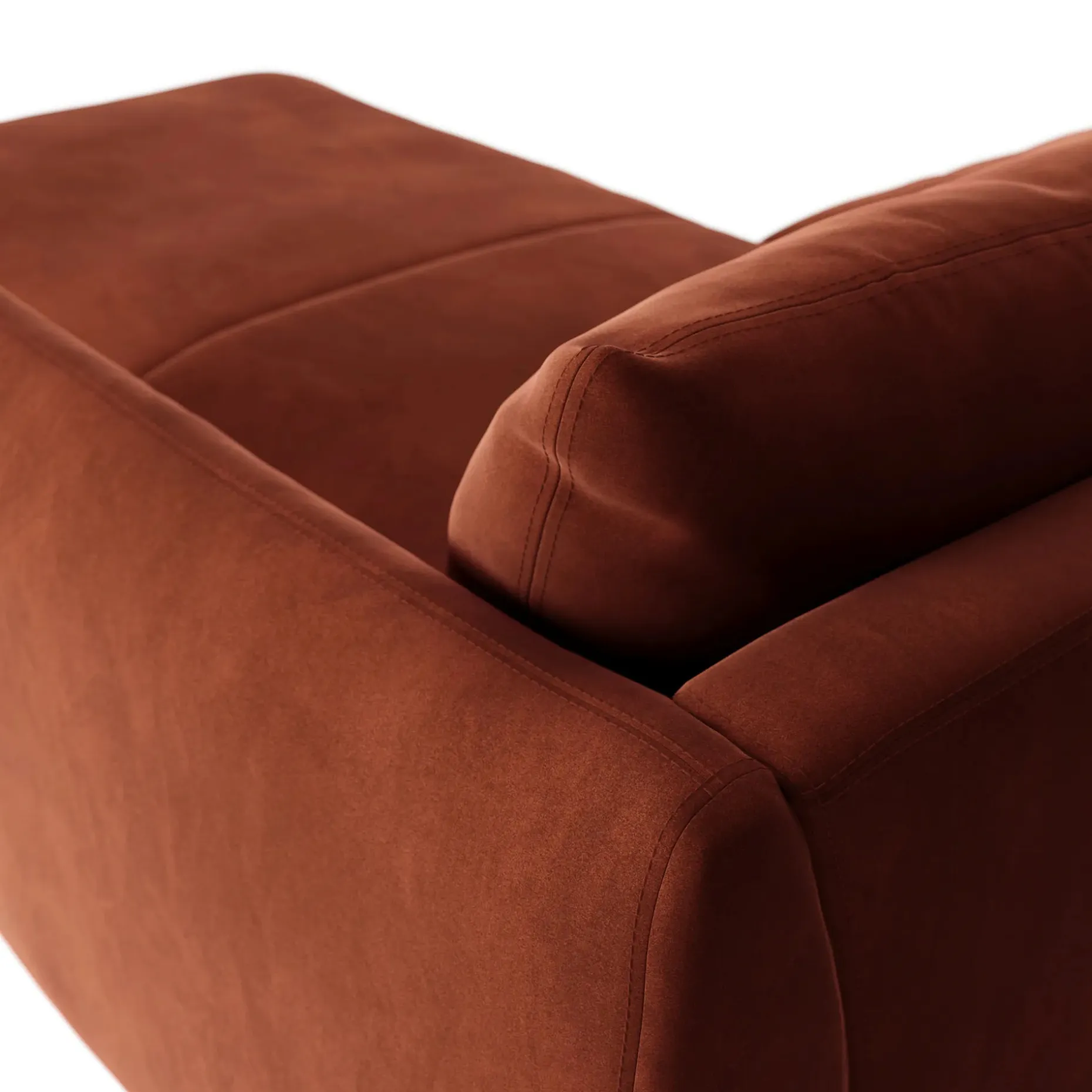Leigh 86" Velvet Reversible Storage Sleeper Sectional - Hale Rust