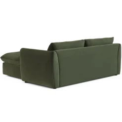 Leigh 86" Velvet Reversible Storage Sleeper Sectional - Hale Fir Green