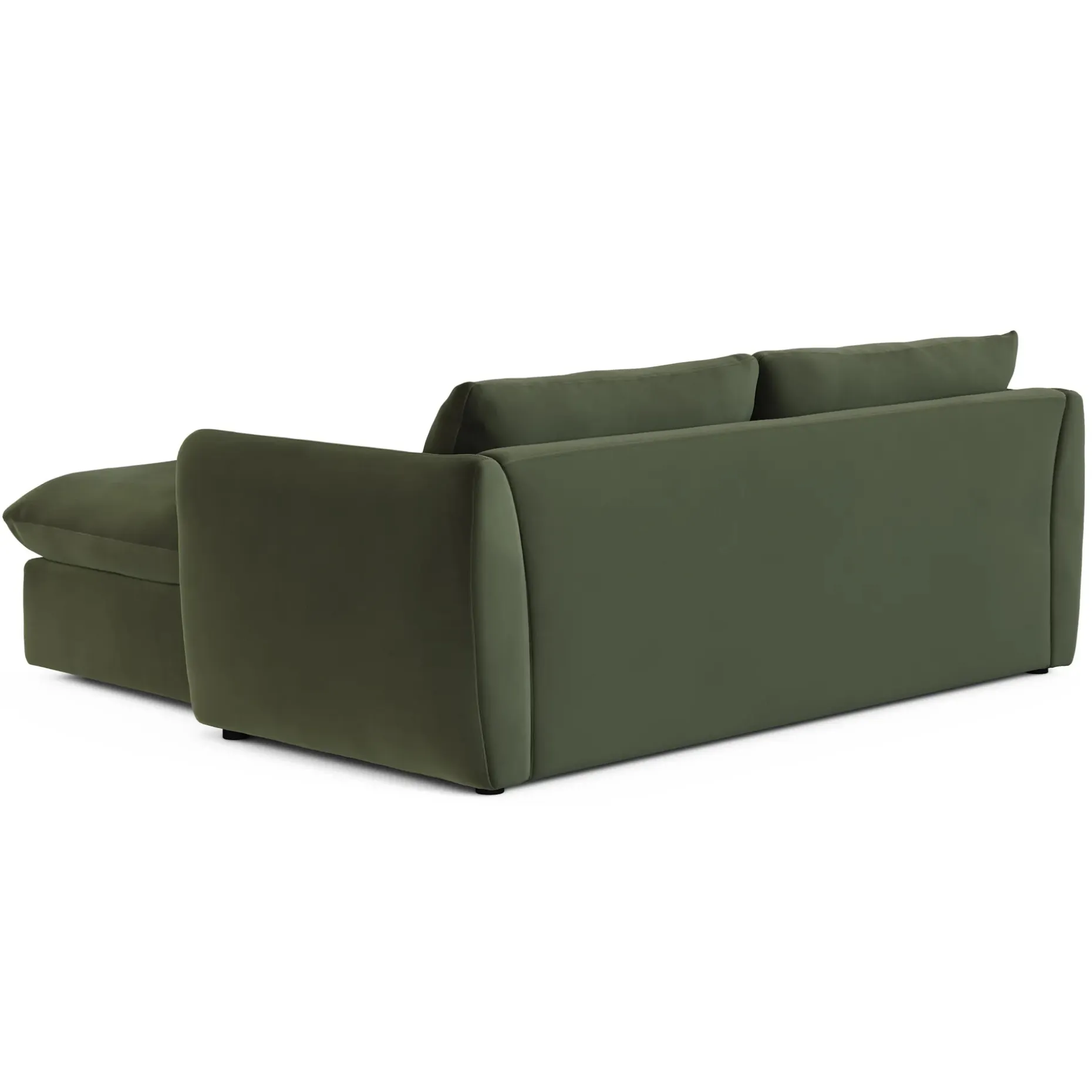 Leigh 86" Velvet Reversible Storage Sleeper Sectional - Hale Fir Green