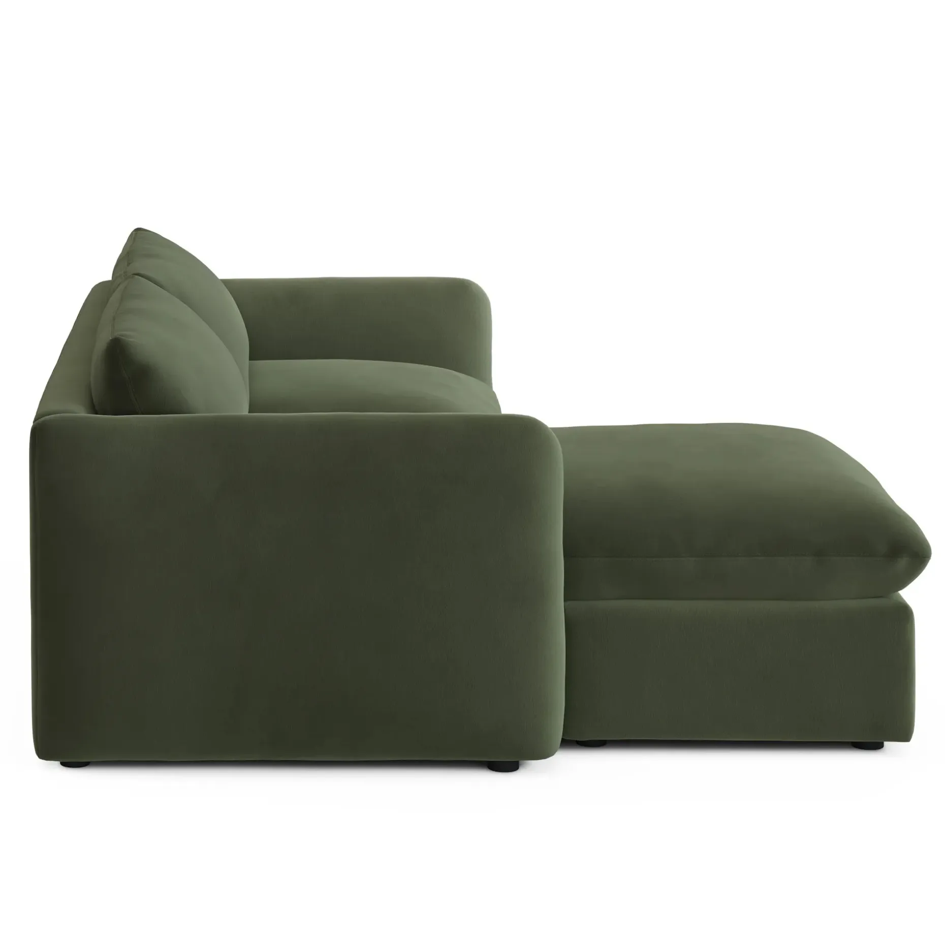 Leigh 86" Velvet Reversible Storage Sleeper Sectional - Hale Fir Green
