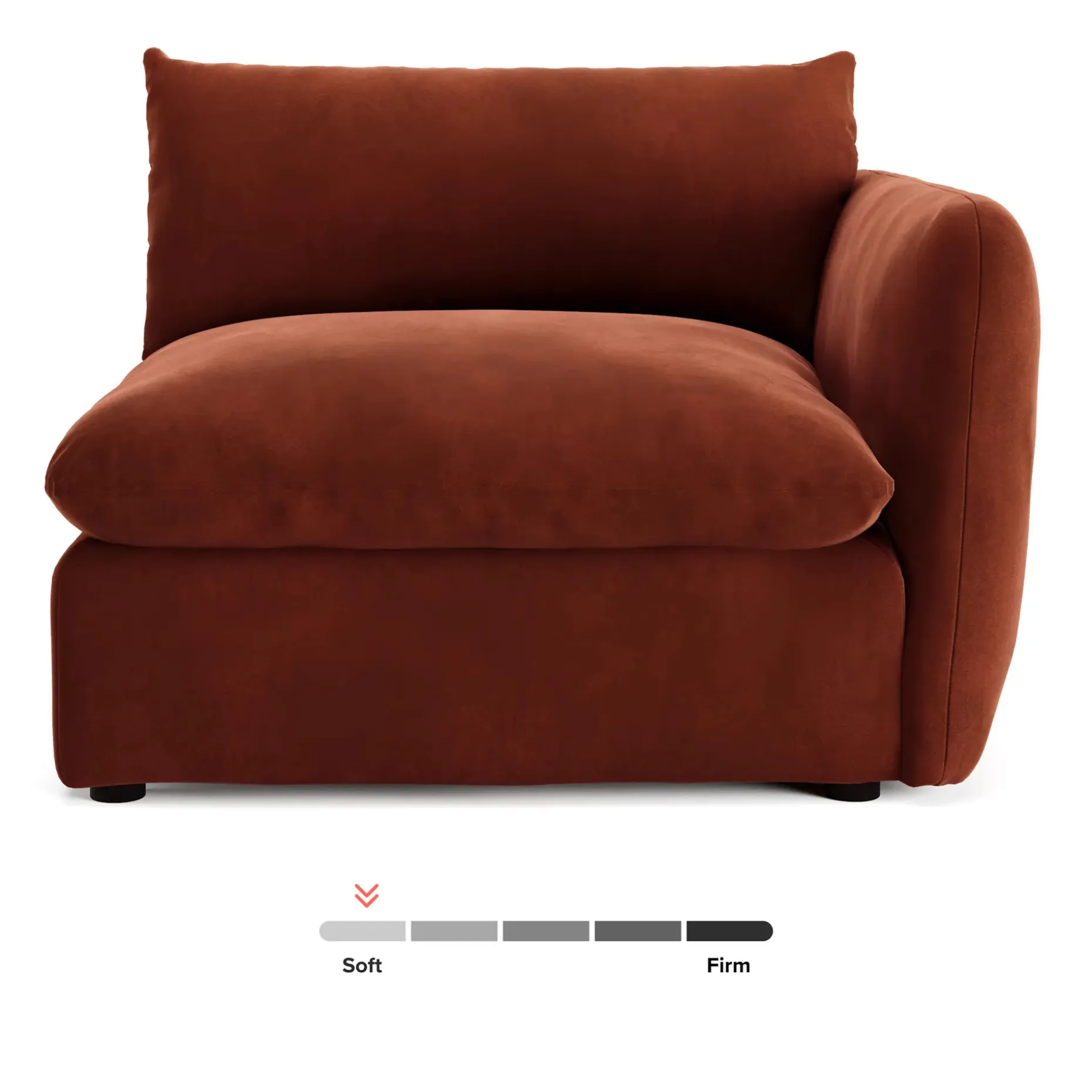 Leigh 46" Velvet Right Arm Module - Hale Rust