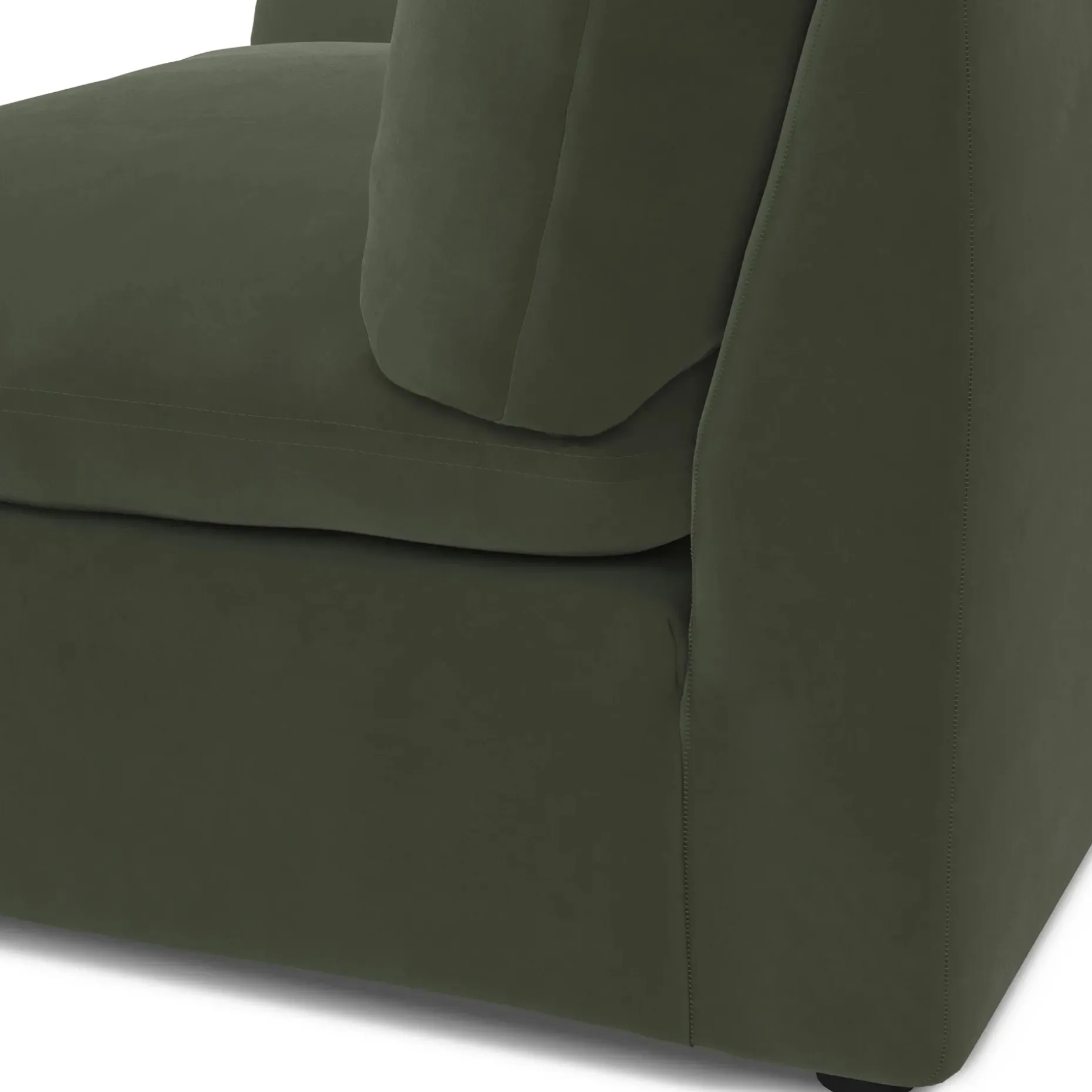 Leigh 46" Velvet Right Arm Module - Hale Fir Green