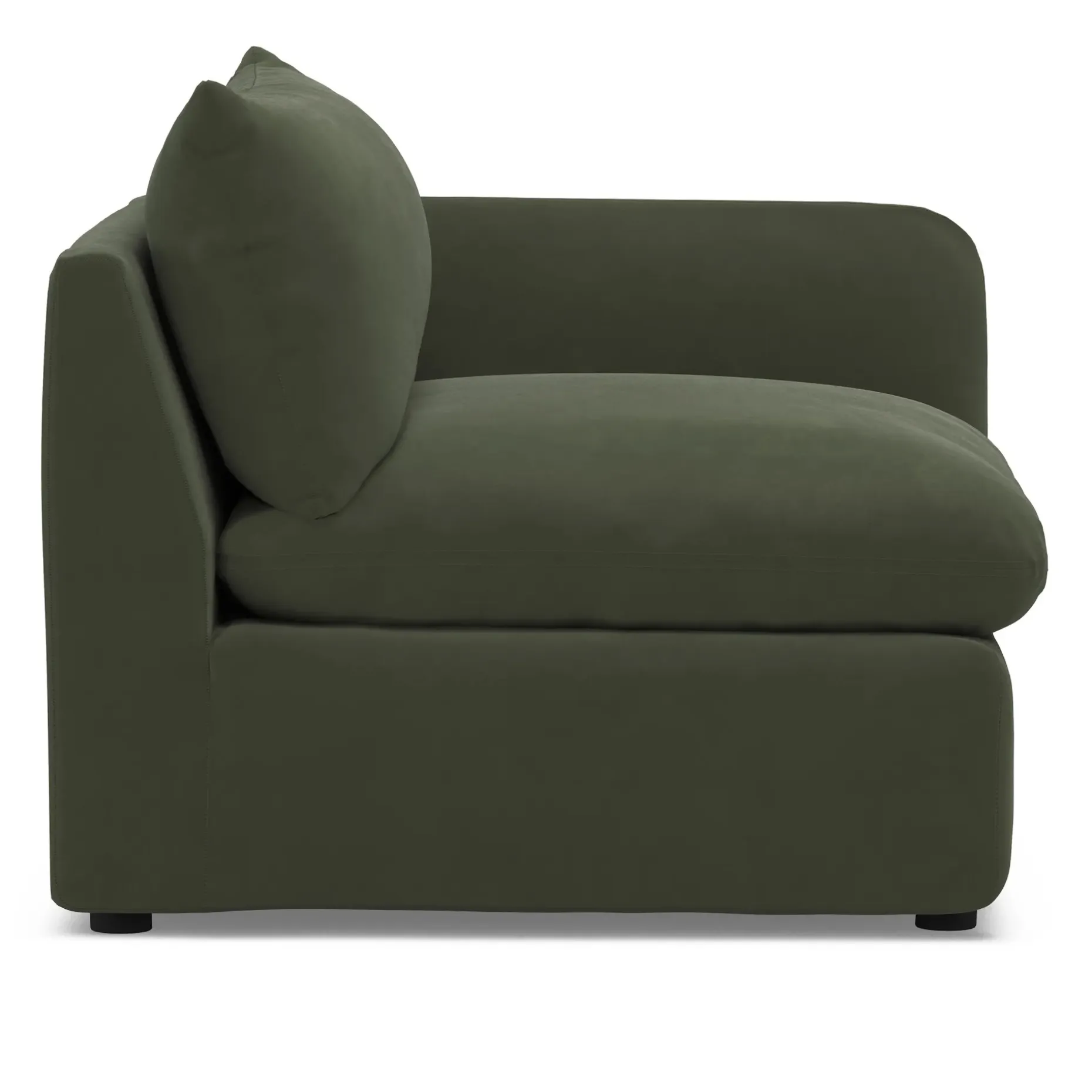 Leigh 46" Velvet Right Arm Module - Hale Fir Green