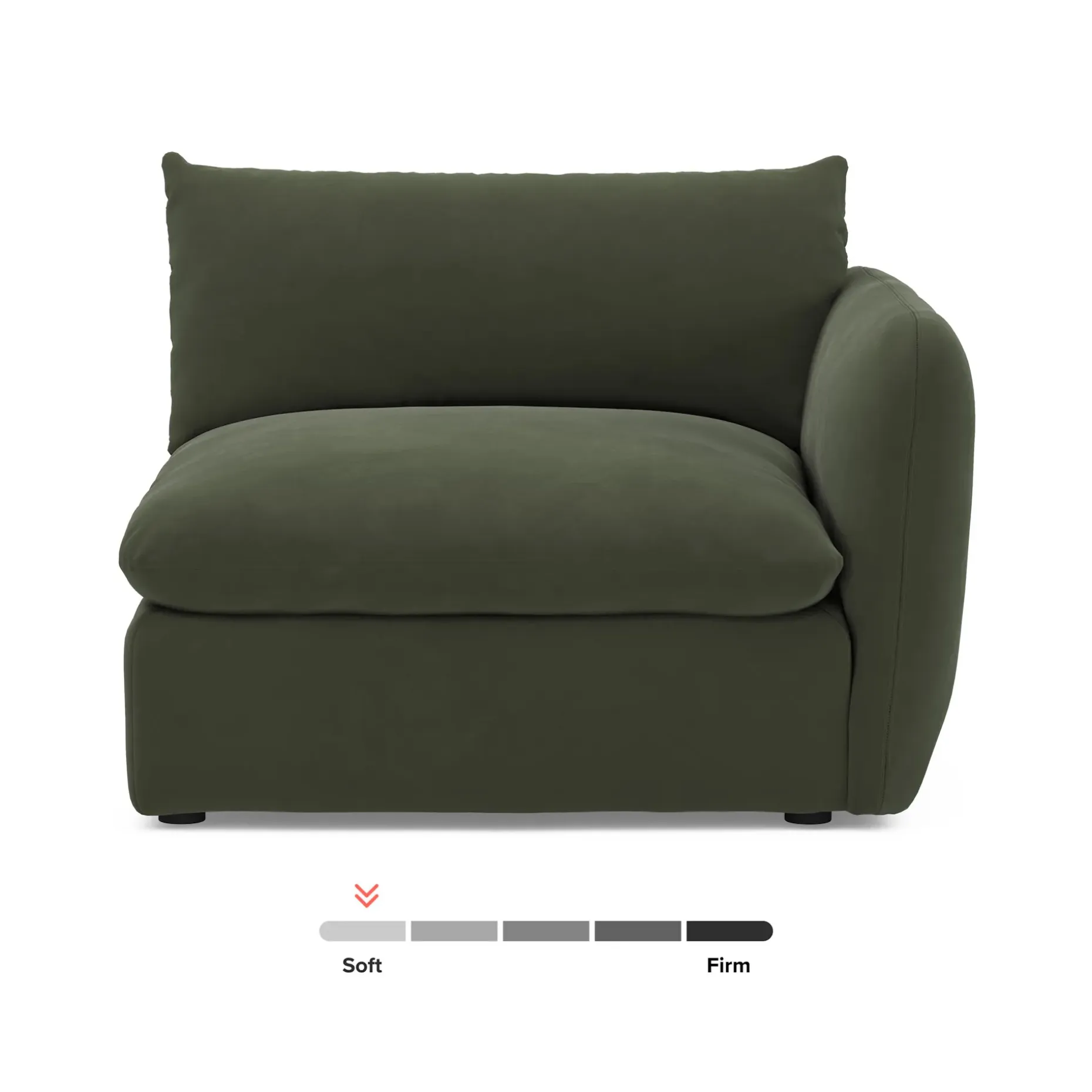 Leigh 46" Velvet Right Arm Module - Hale Fir Green