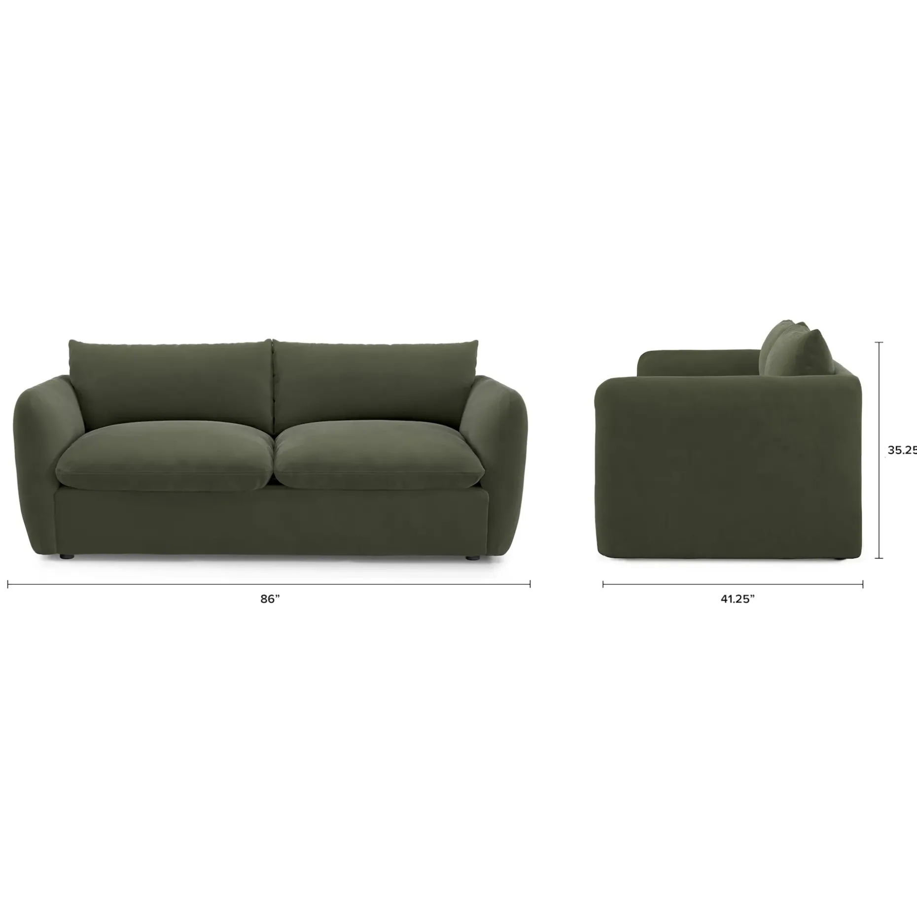 Leigh 86" Velvet Sofa Bed - Hale Fir Green