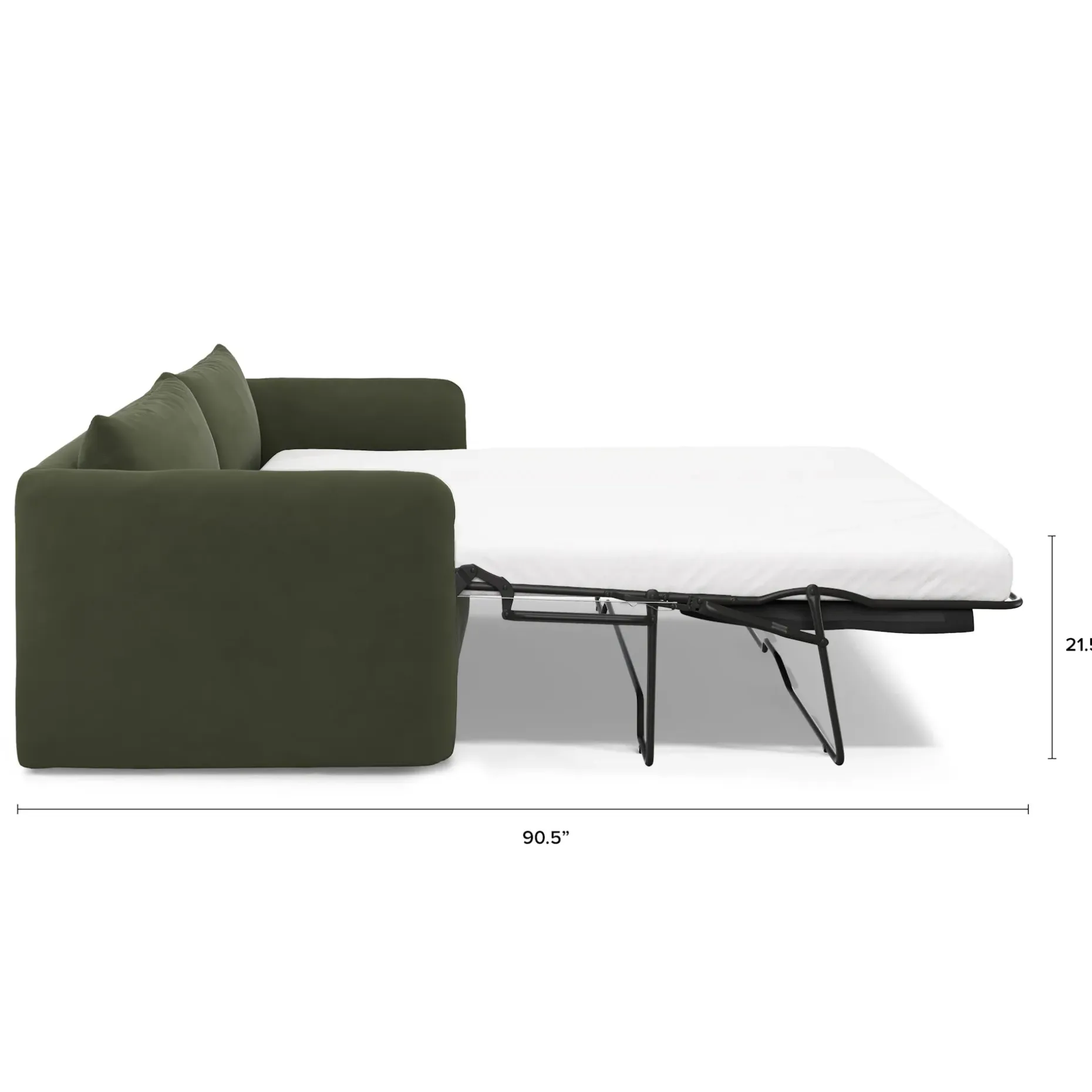 Leigh 86" Velvet Sofa Bed - Hale Fir Green