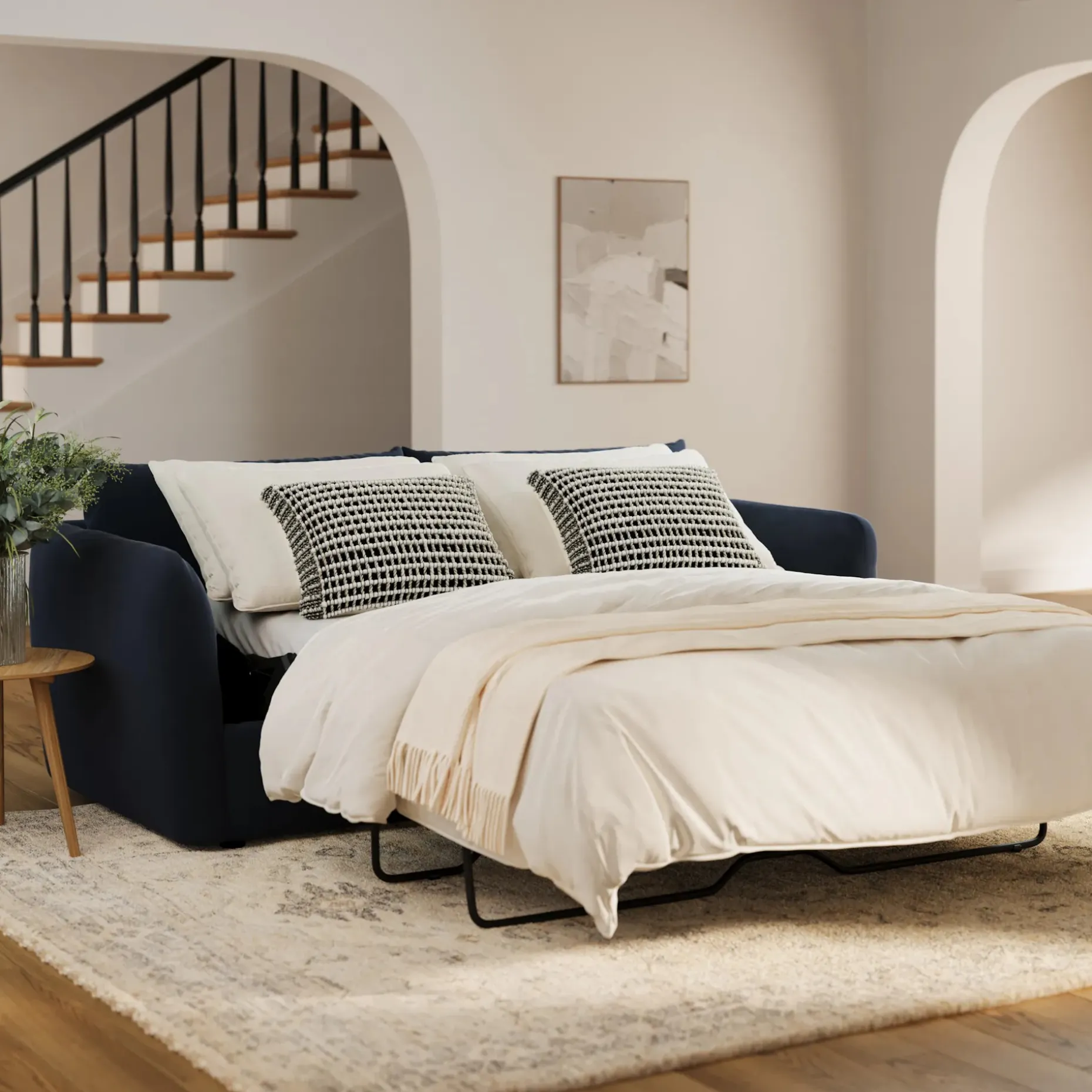 Leigh 86" Velvet Sofa Bed - Hale Ink