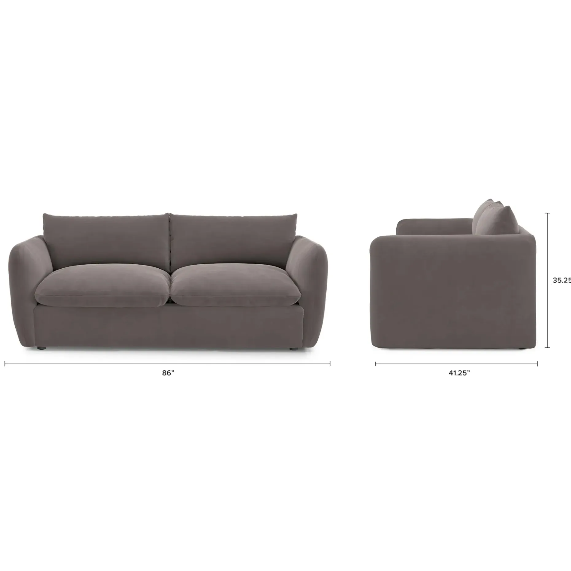 Leigh 86" Velvet Sofa Bed - Hale Warm Gray
