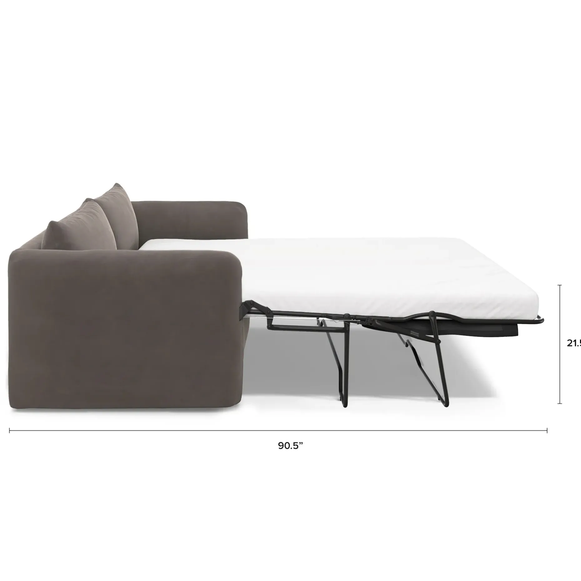 Leigh 86" Velvet Sofa Bed - Hale Warm Gray