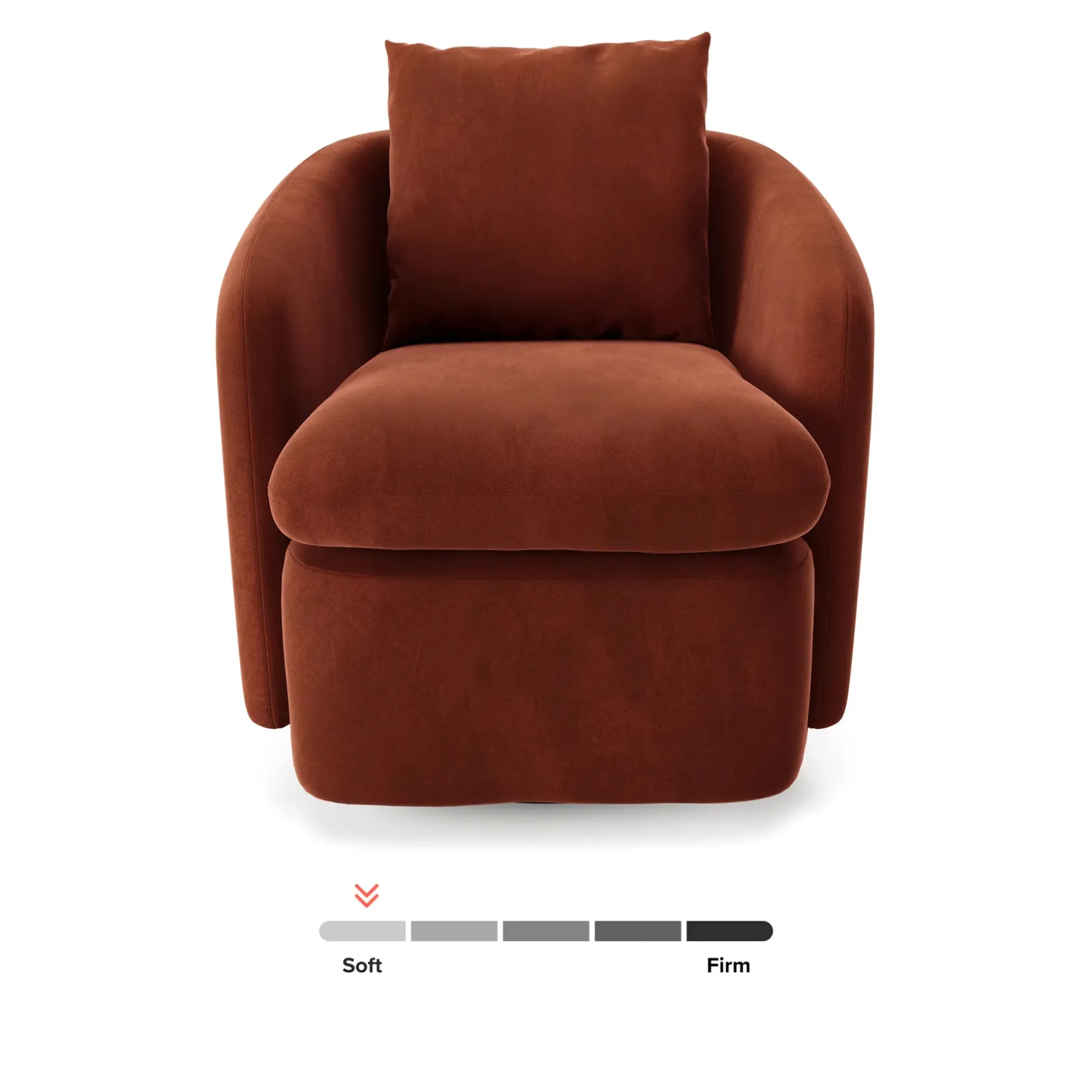 Leigh 33" Velvet Swivel Lounge Chair - Hale Rust